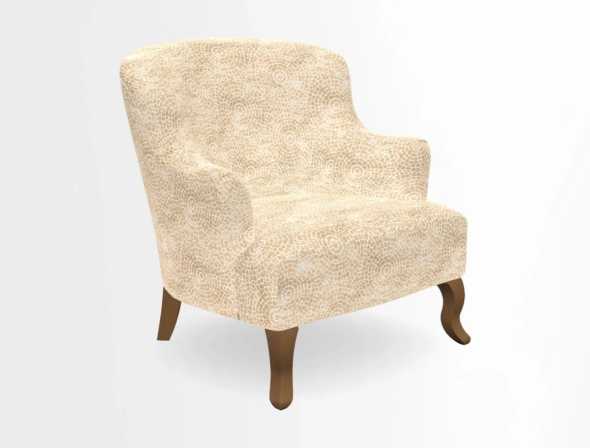Grassington Chair in Floral Linen Lily Pad Vermillion