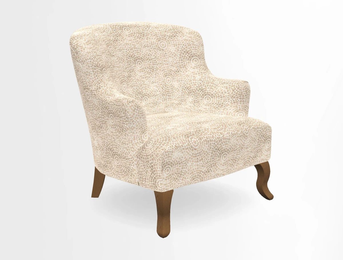 Grassington Chair in Floral Linen Lily Pad Vermillion