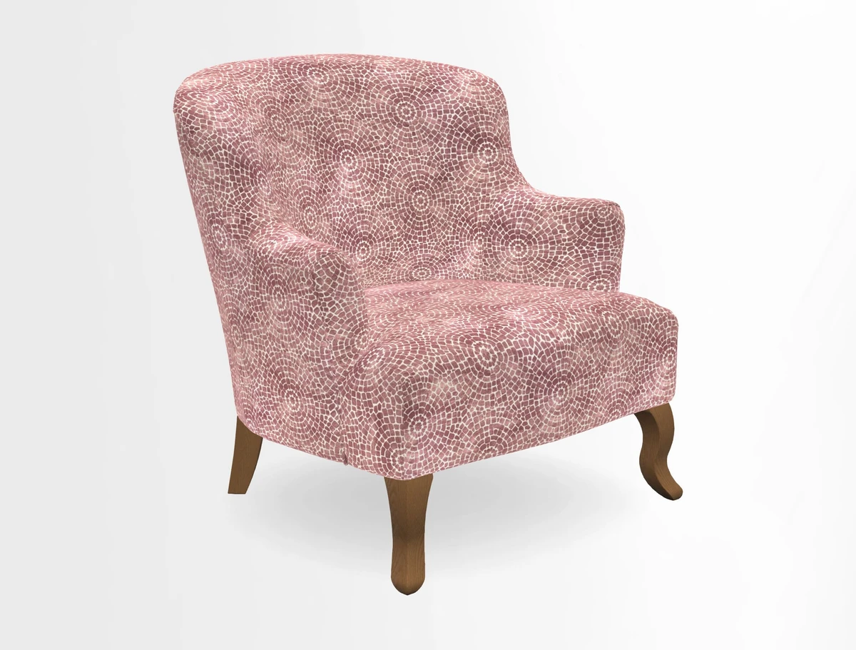 Grassington Chair in Floral Linen Lily Pad Vermillion