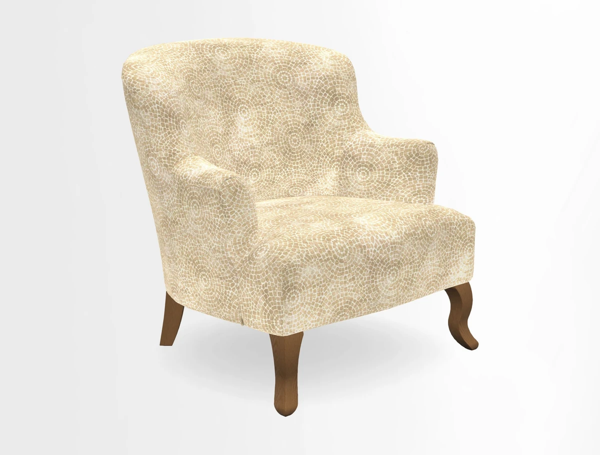 Grassington Chair in Floral Linen Lily Pad Vermillion
