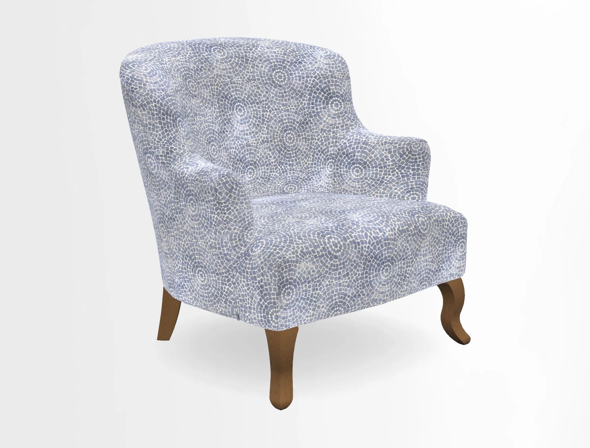 Grassington Chair in Floral Linen Lily Pad Vermillion