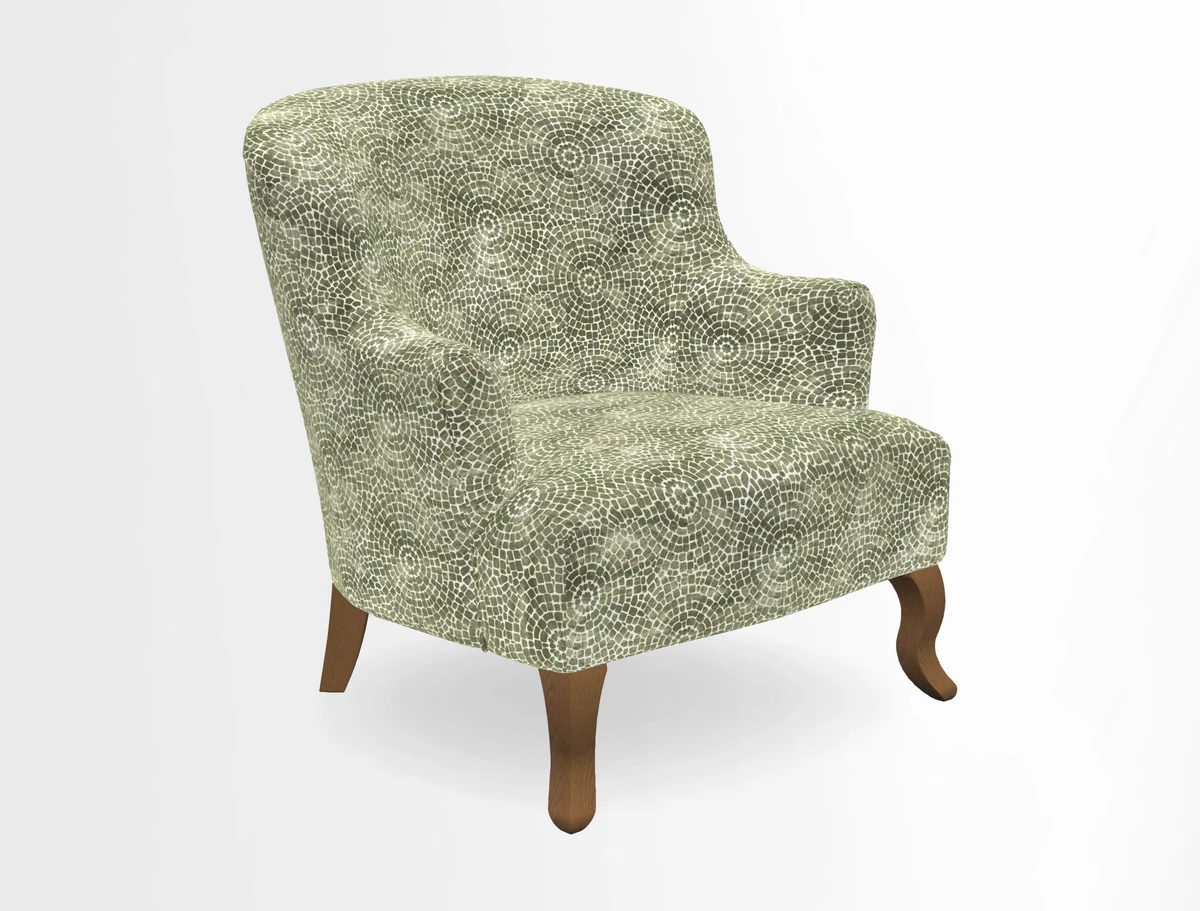 Grassington Chair in Floral Linen Lily Pad Vermillion