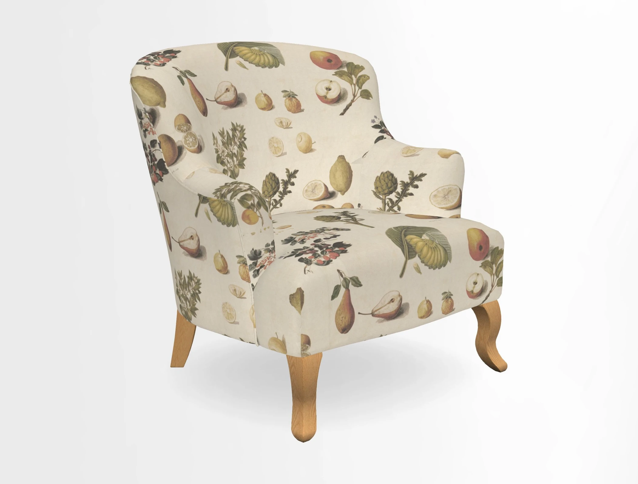 Grassington Chair in Floral Linen Lily Pad Vermillion