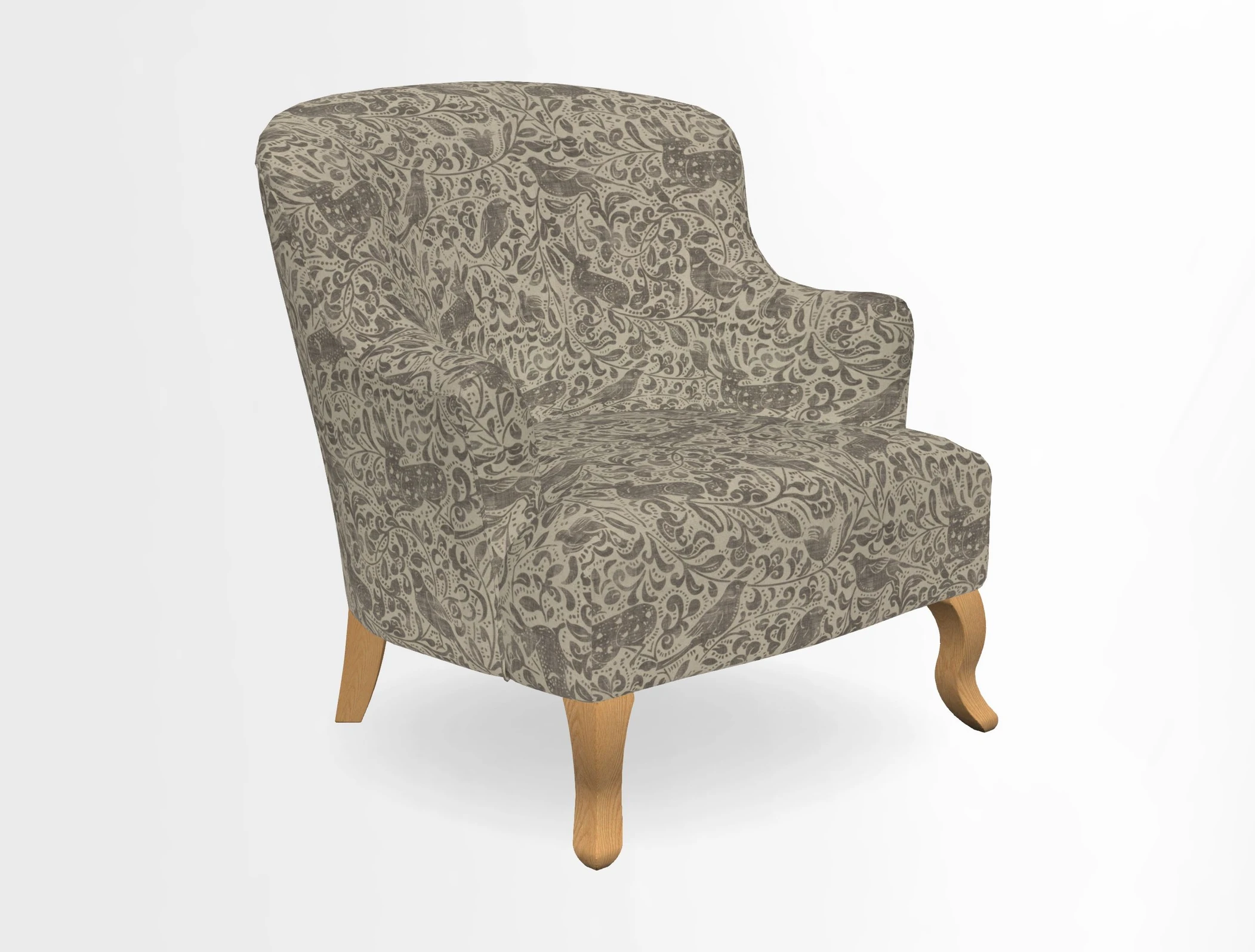 Grassington Chair in Floral Linen Lily Pad Vermillion