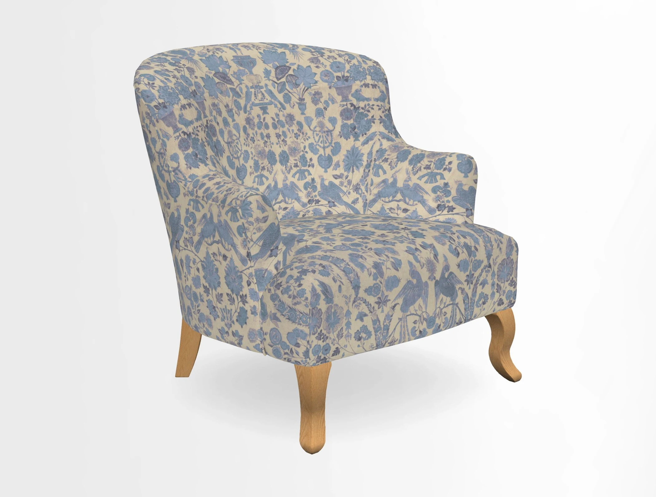 Grassington Chair in Floral Linen Lily Pad Vermillion