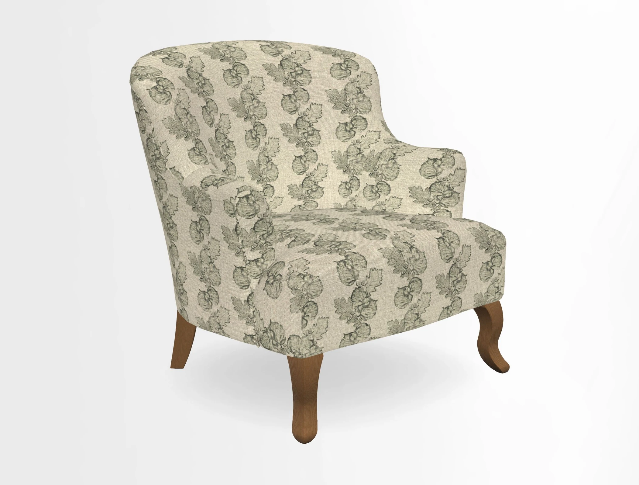 Grassington Chair in Floral Linen Lily Pad Vermillion