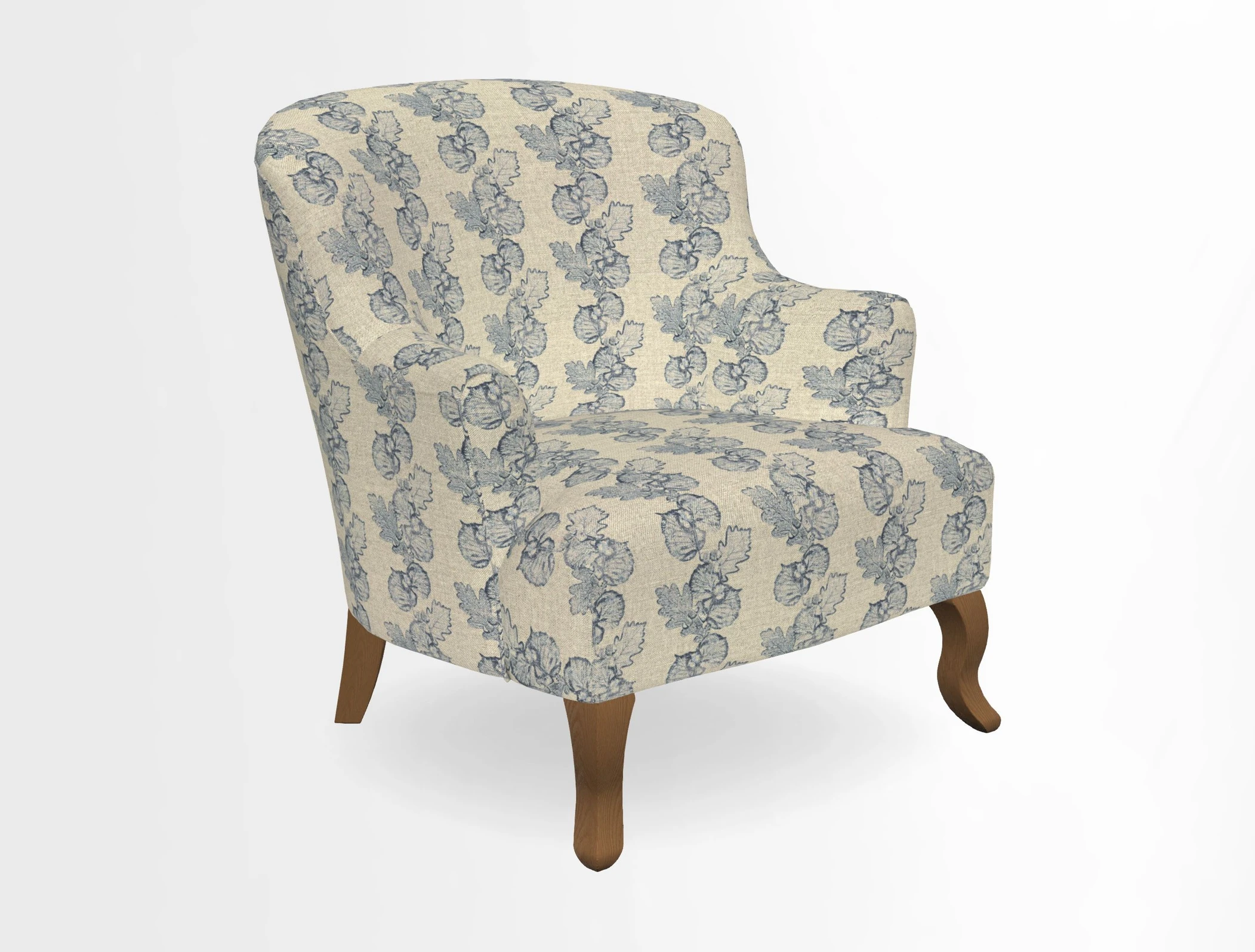 Grassington Chair in Floral Linen Lily Pad Vermillion