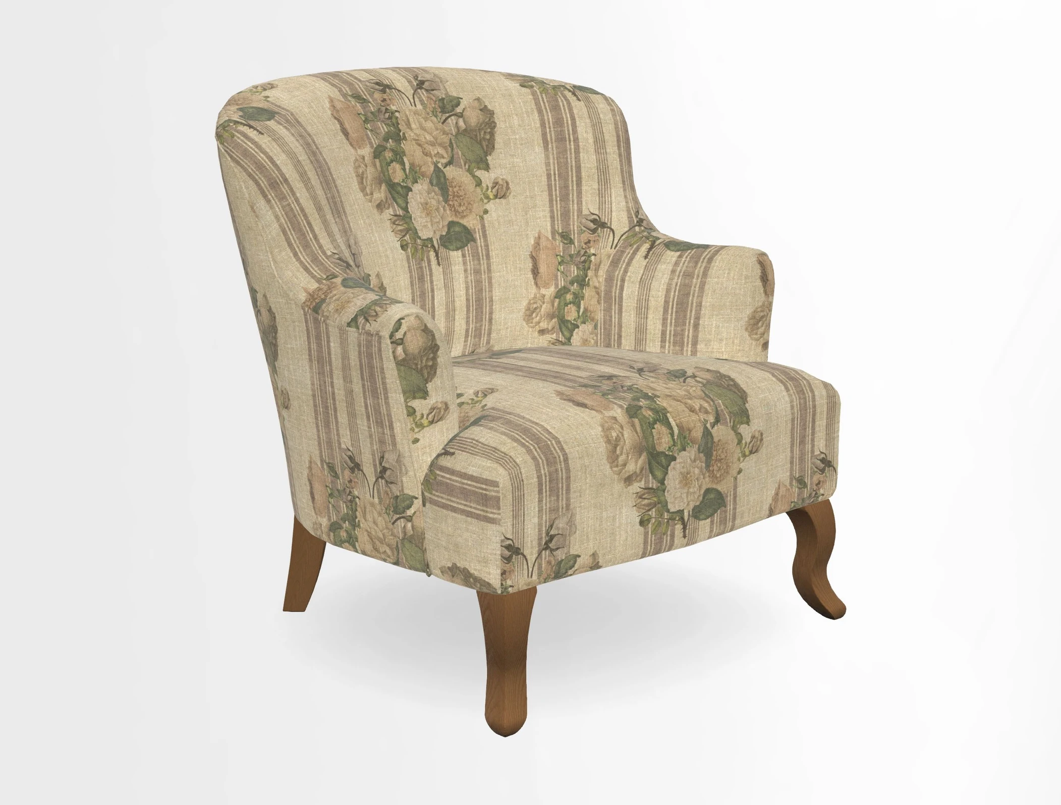Grassington Chair in Floral Linen Lily Pad Vermillion