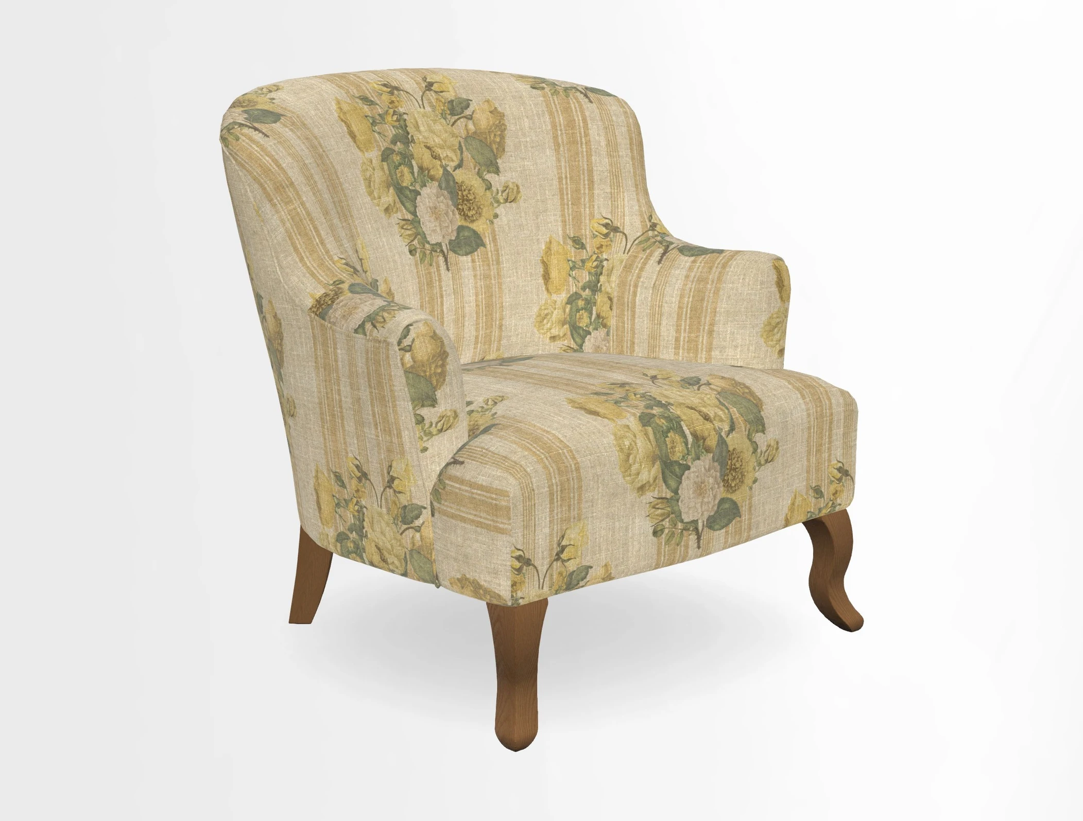 Grassington Chair in Floral Linen Lily Pad Vermillion