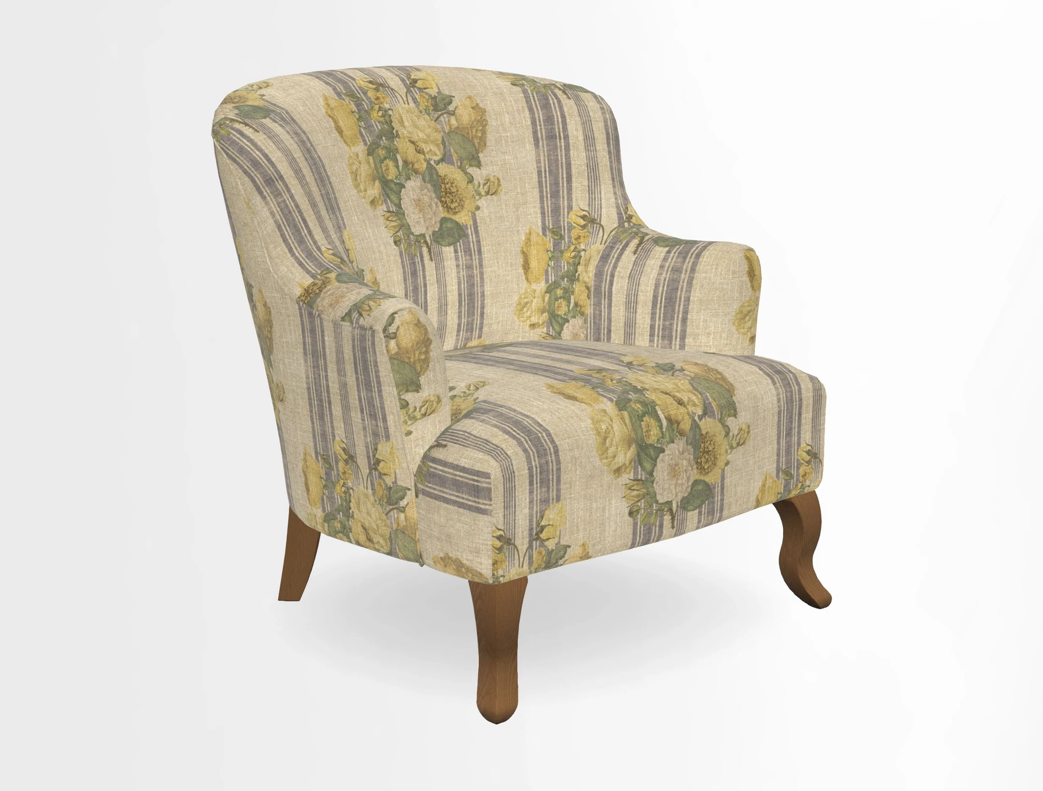 Grassington Chair in Floral Linen Lily Pad Vermillion