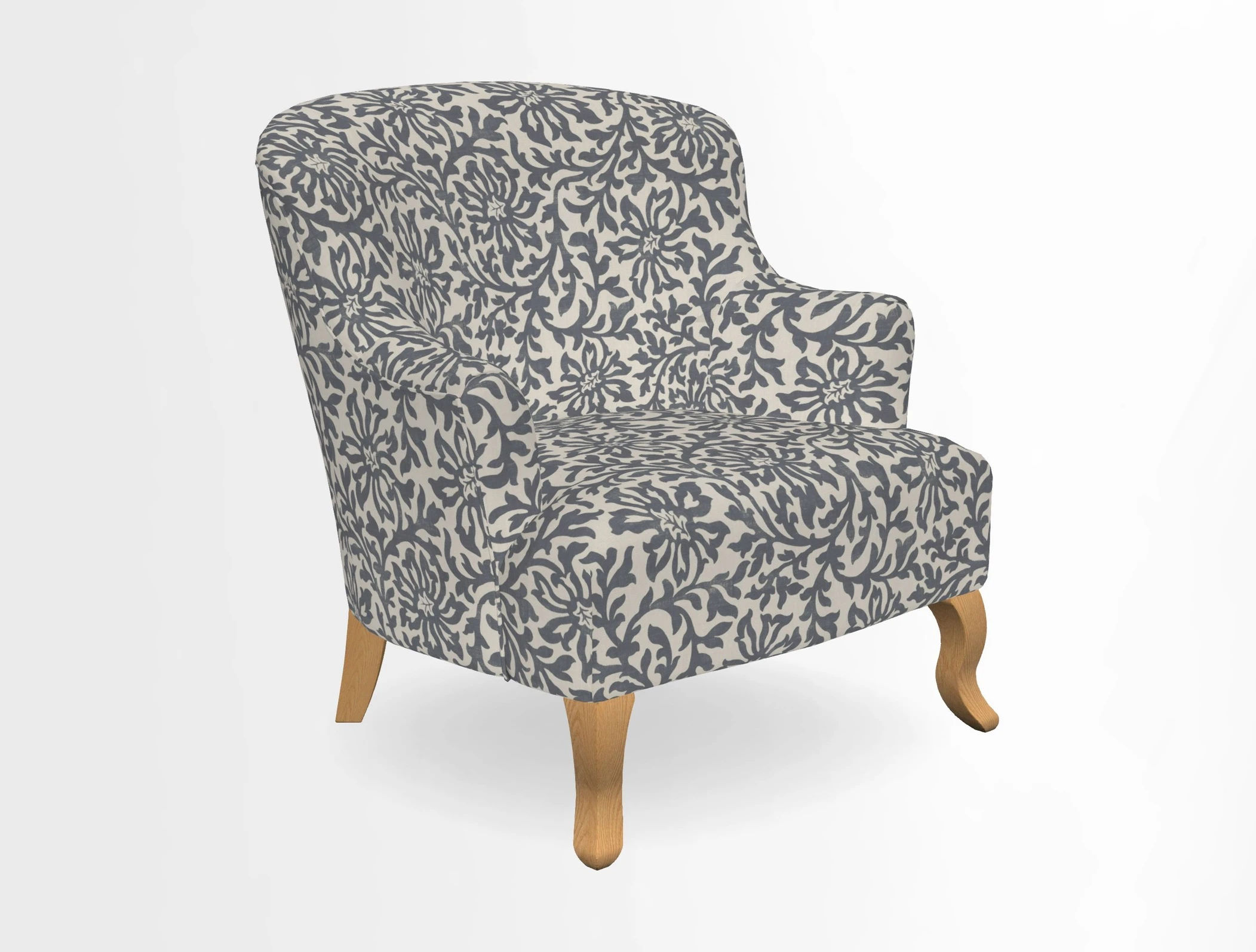 Grassington Chair in Floral Linen Lily Pad Vermillion
