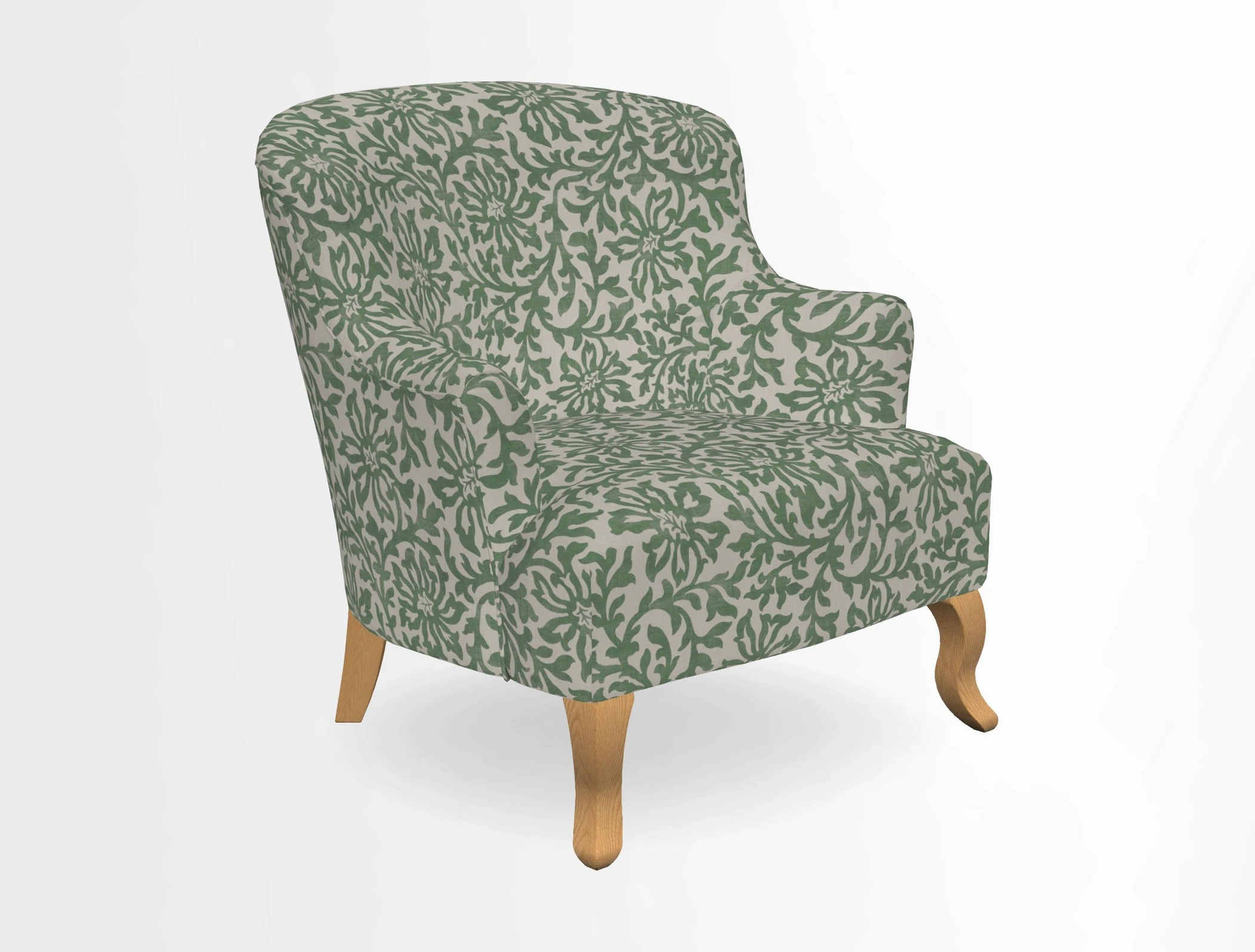 Grassington Chair in Floral Linen Lily Pad Vermillion