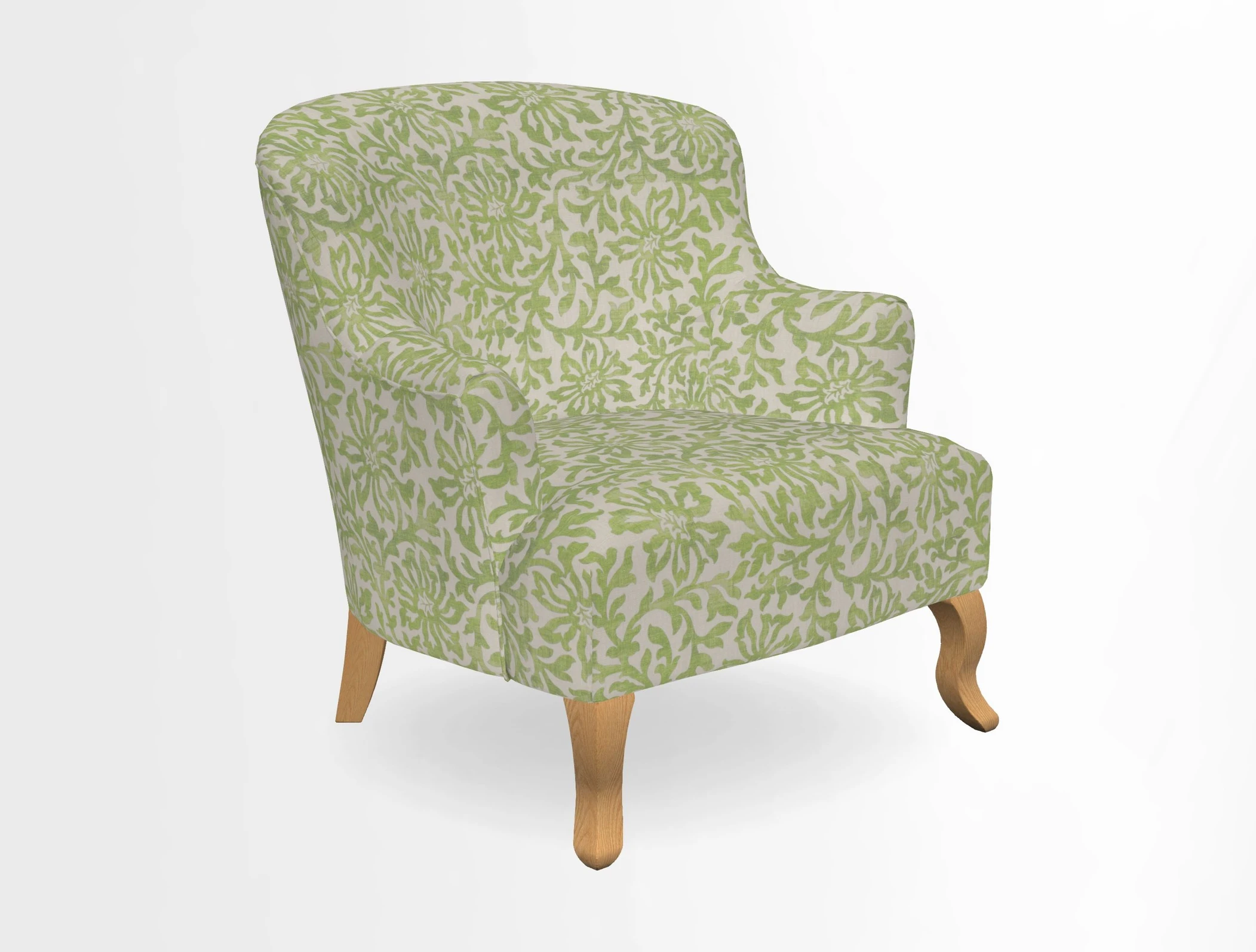 Grassington Chair in Floral Linen Lily Pad Vermillion