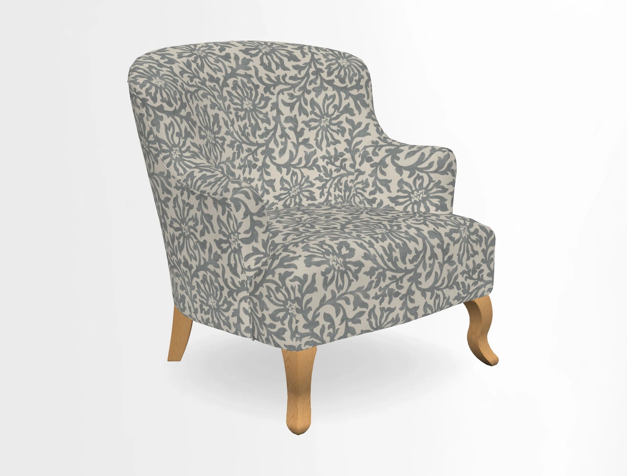 Grassington Chair in Floral Linen Lily Pad Vermillion