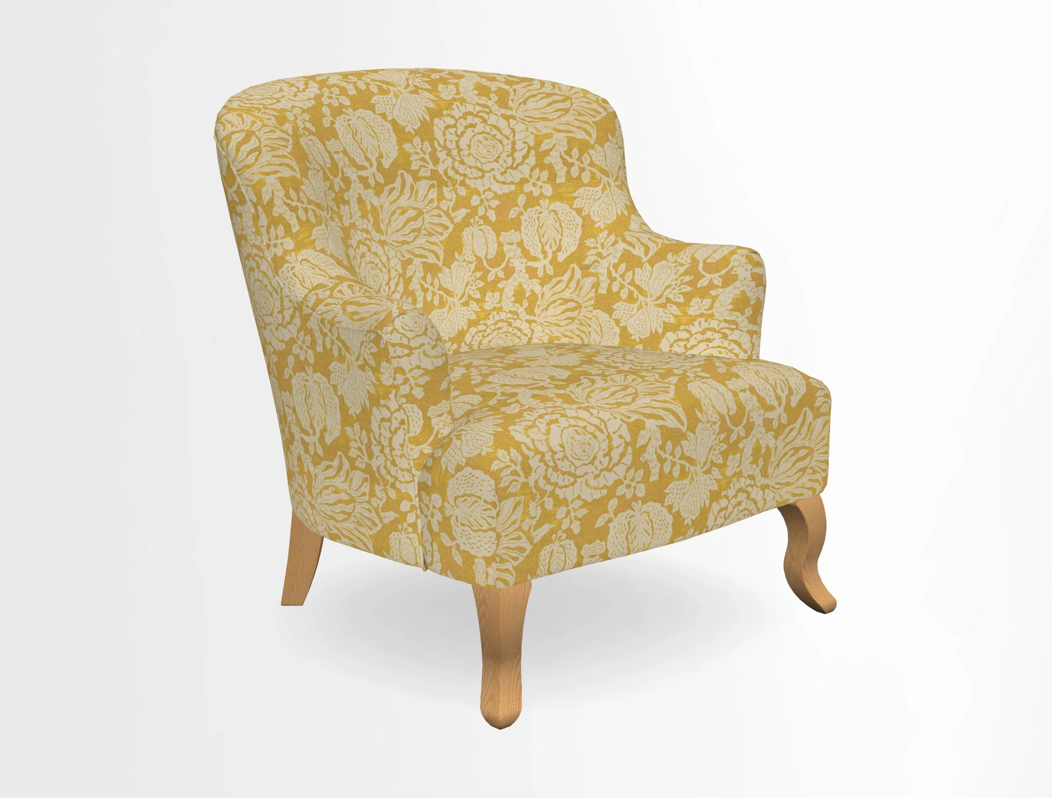 Grassington Chair in Floral Linen Lily Pad Vermillion