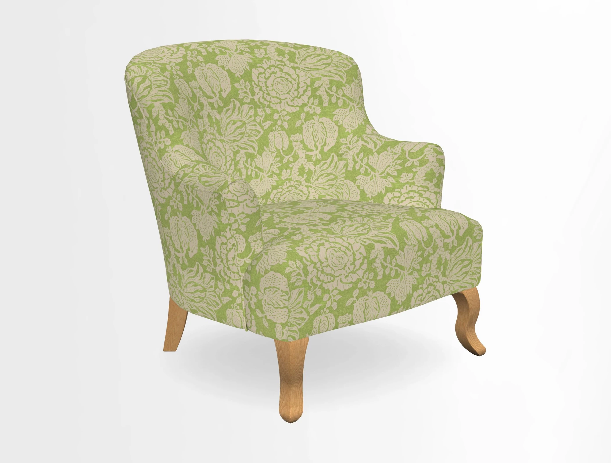 Grassington Chair in Floral Linen Lily Pad Vermillion