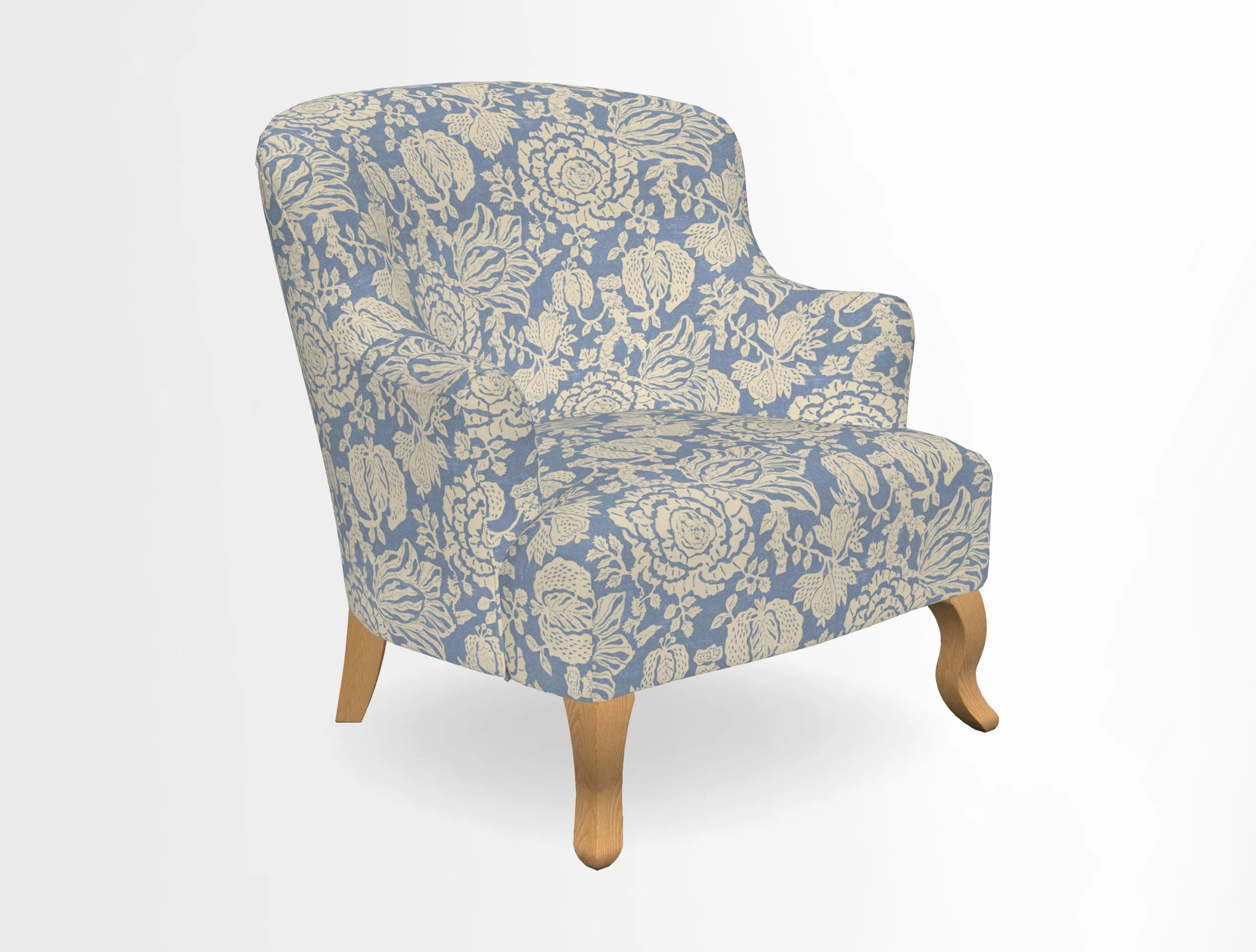 Grassington Chair in Floral Linen Lily Pad Vermillion