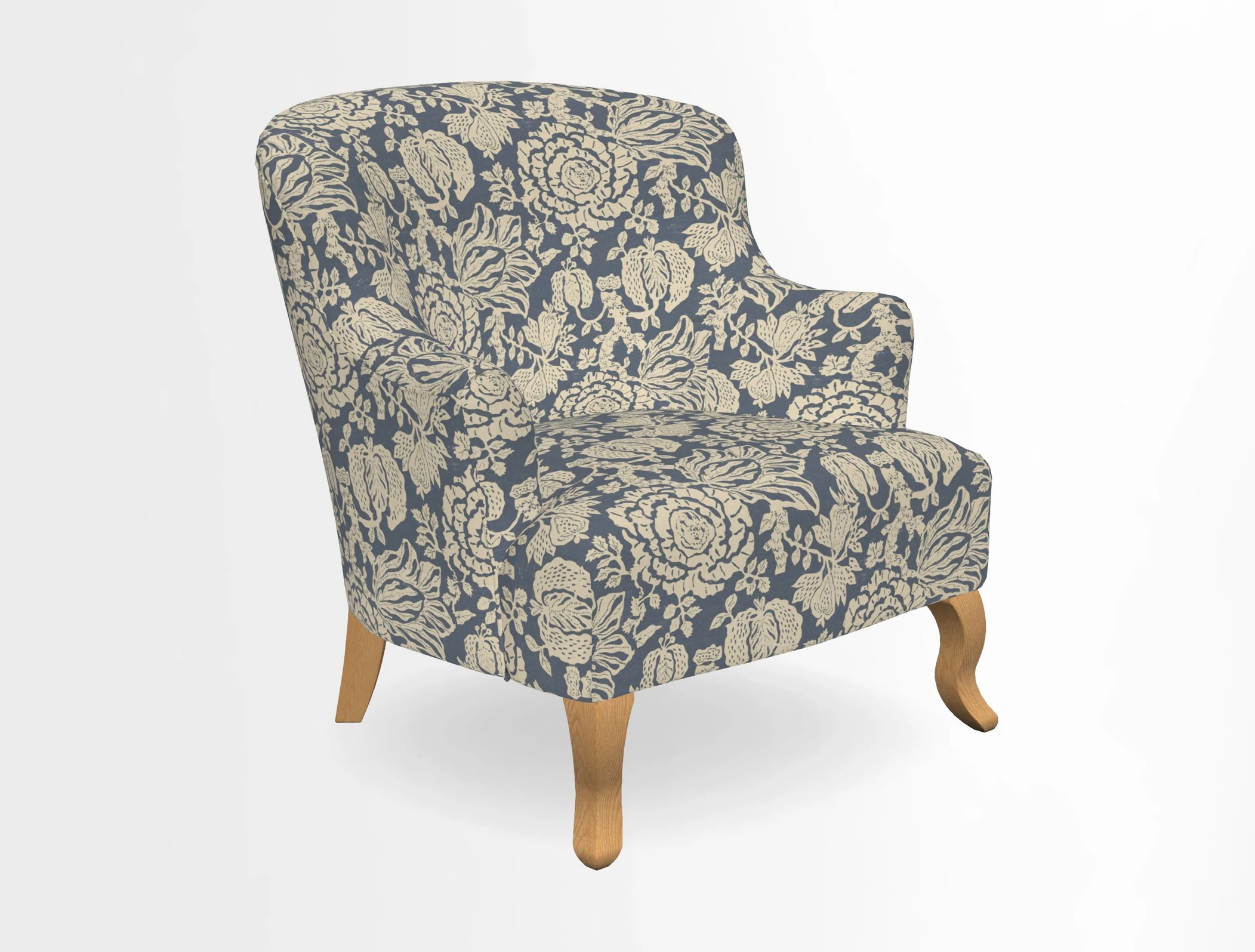 Grassington Chair in Floral Linen Lily Pad Vermillion
