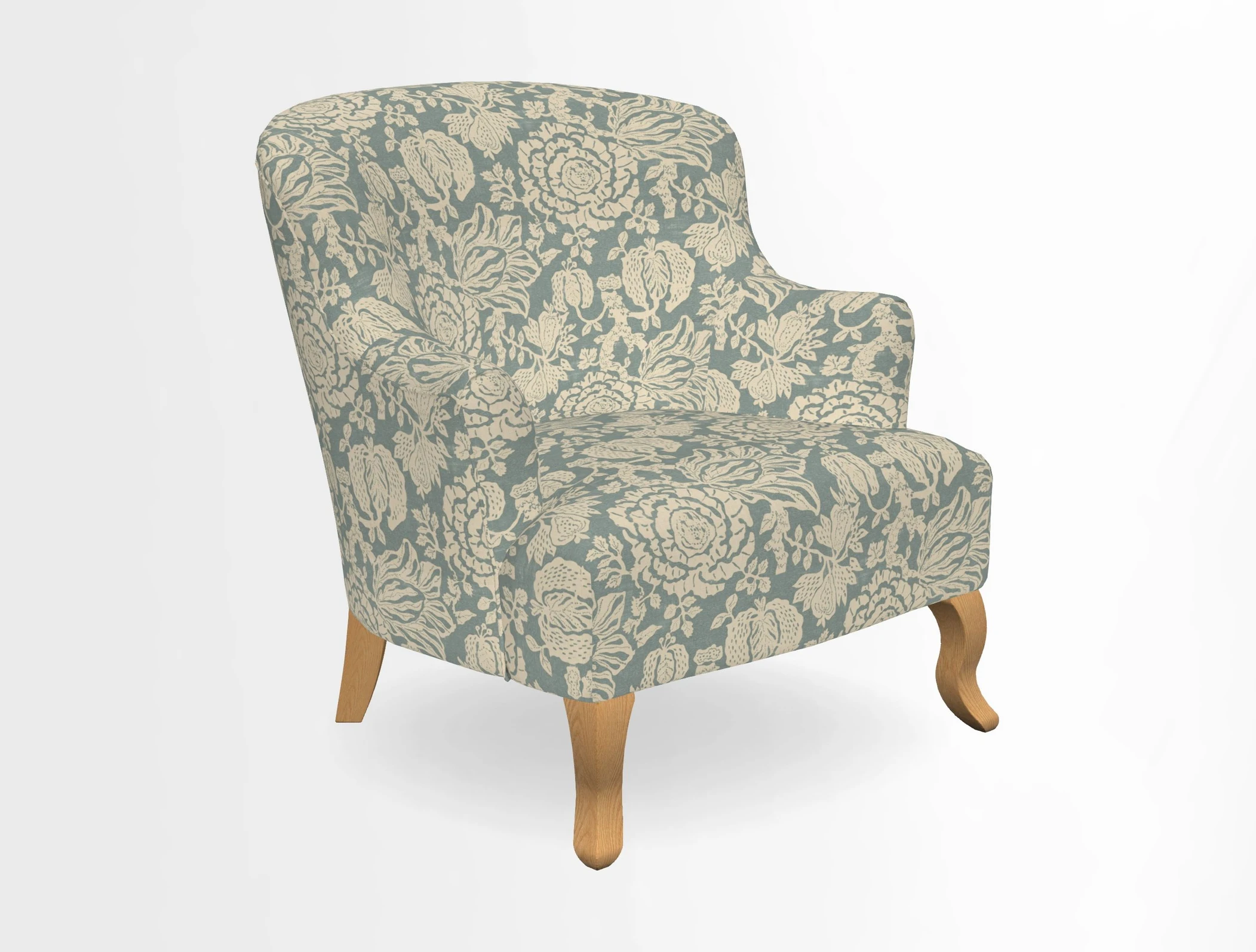 Grassington Chair in Floral Linen Lily Pad Vermillion
