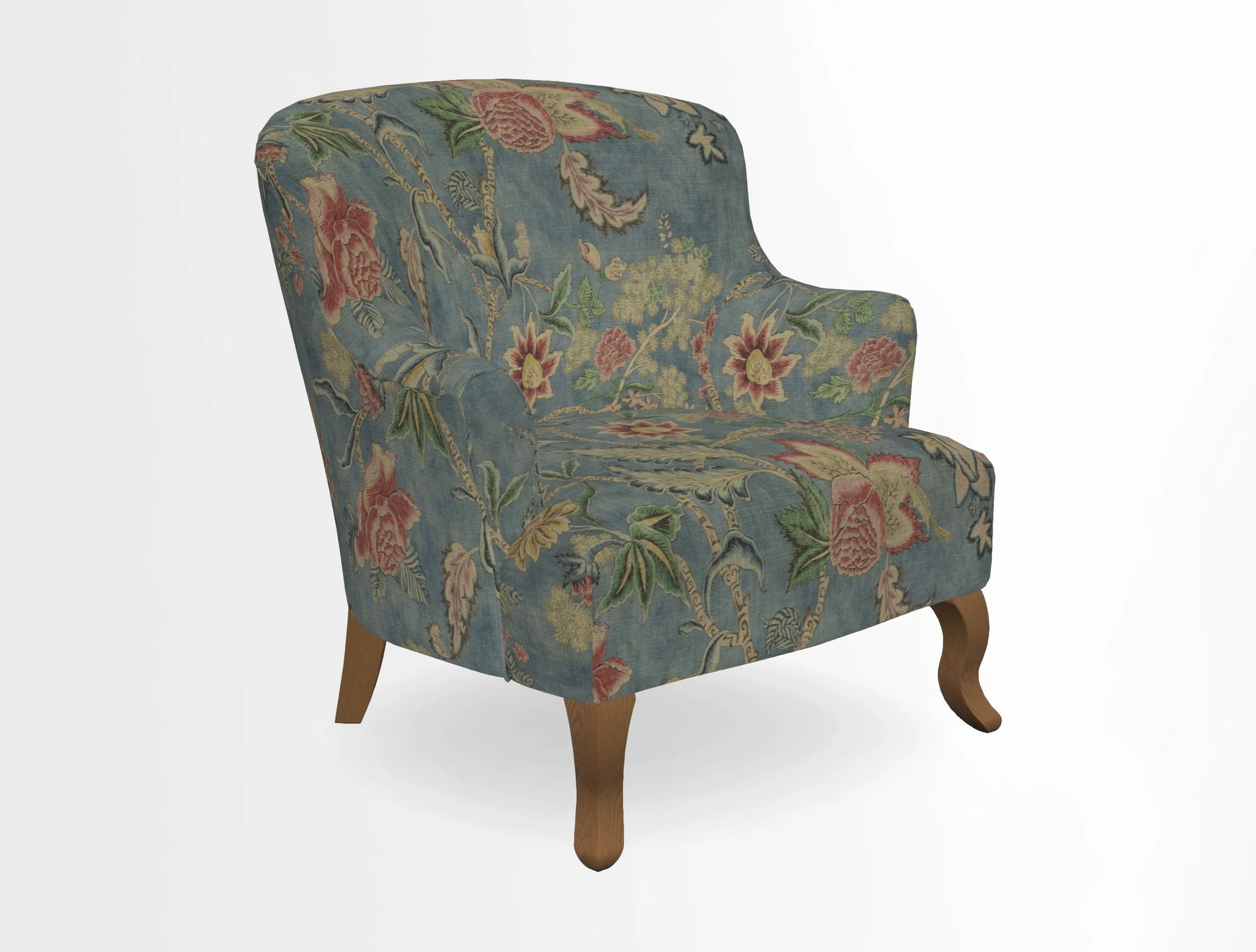 Grassington Chair in Floral Linen Lily Pad Vermillion