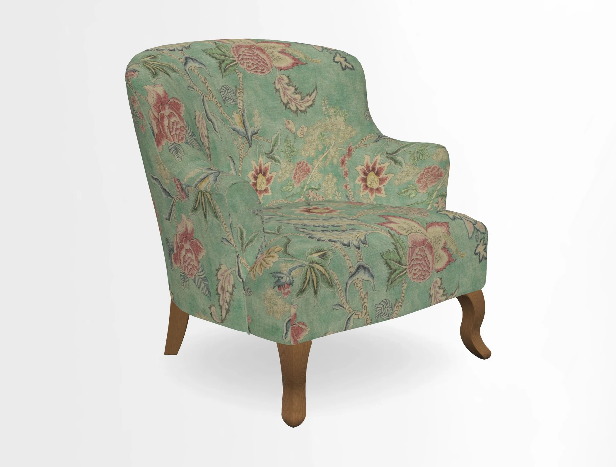 Grassington Chair in Floral Linen Lily Pad Vermillion