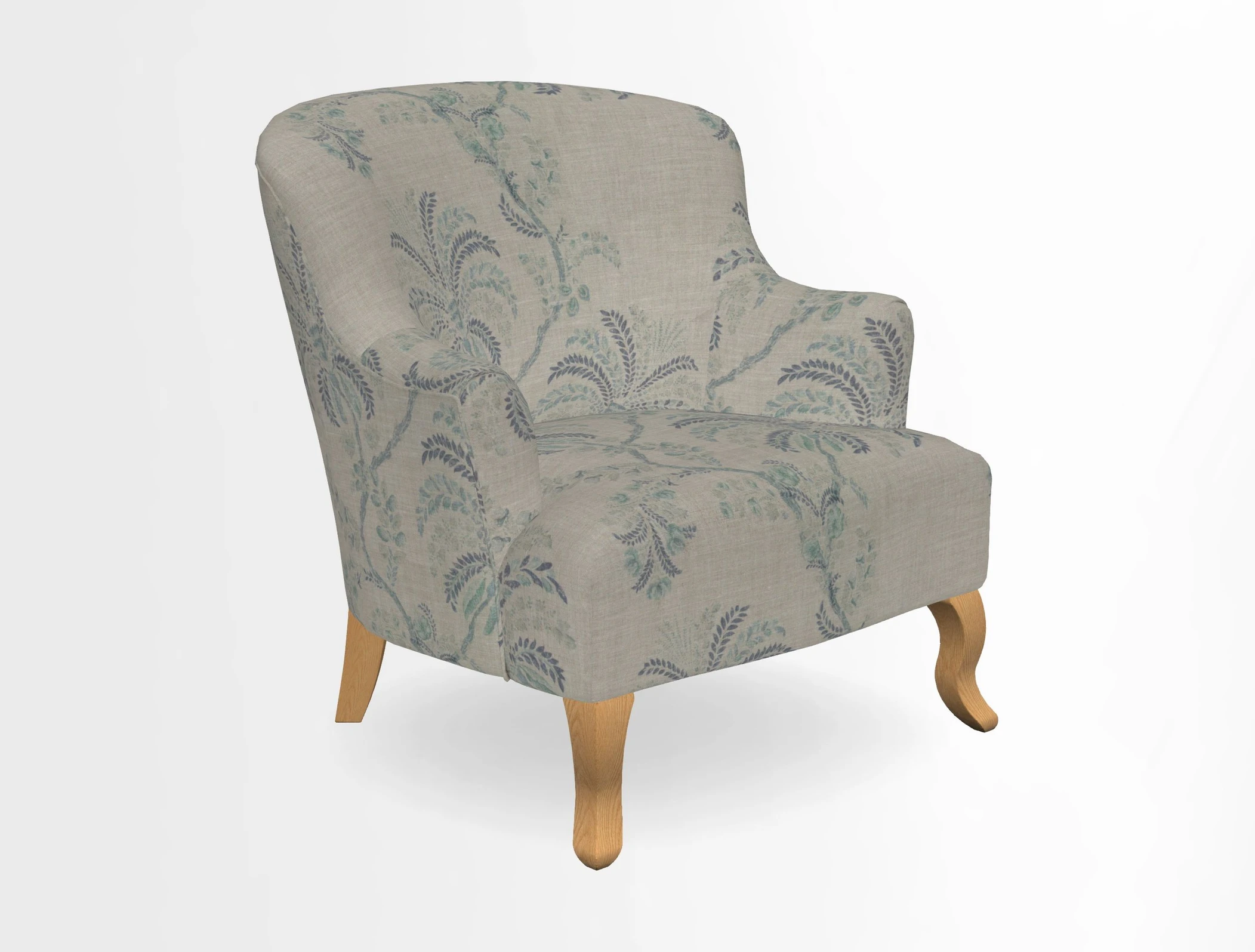 Grassington Chair in Floral Linen Lily Pad Vermillion