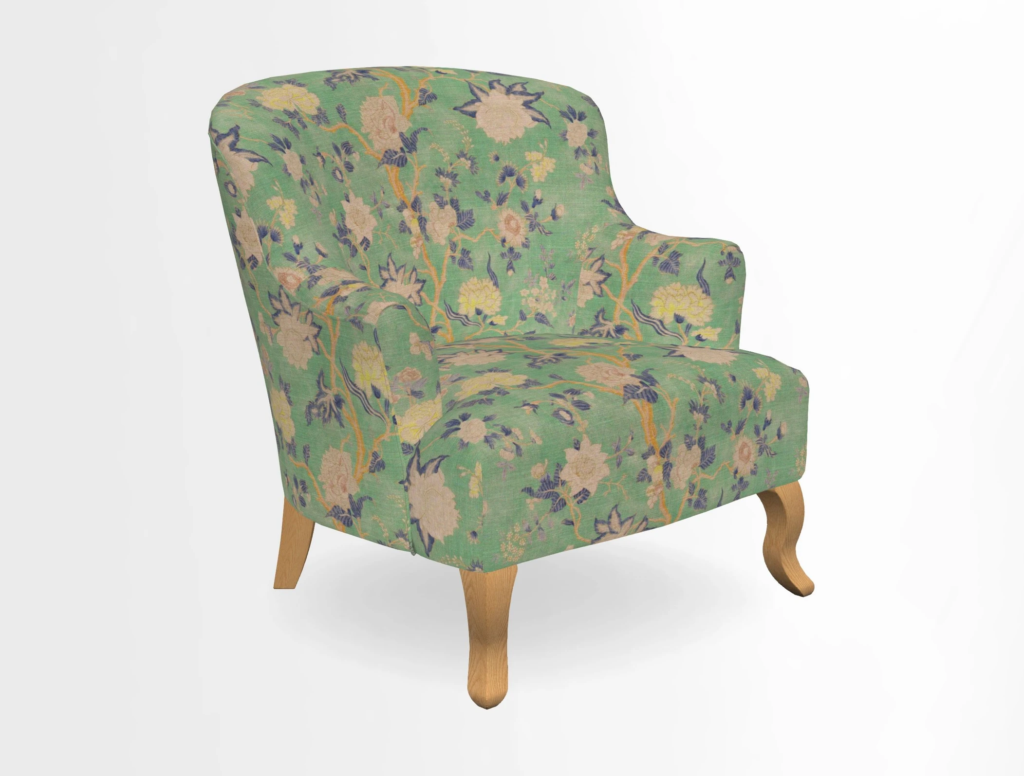 Grassington Chair in Floral Linen Lily Pad Vermillion