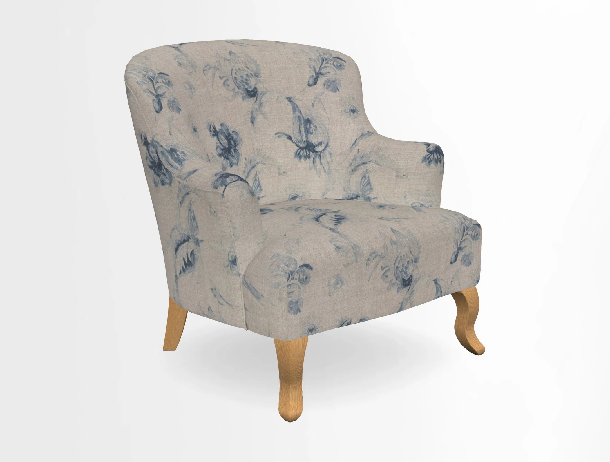 Grassington Chair in Floral Linen Lily Pad Vermillion