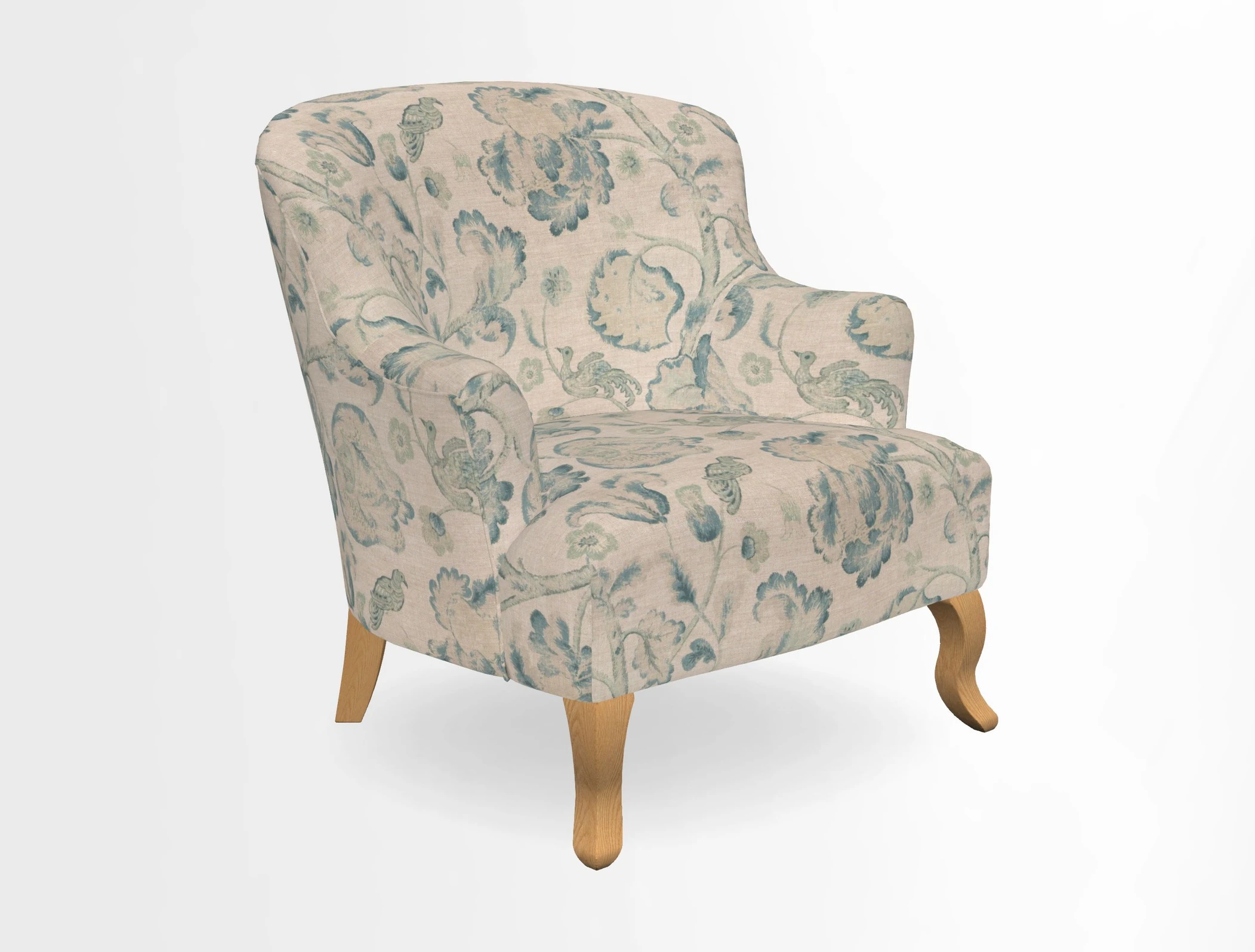 Grassington Chair in Floral Linen Lily Pad Vermillion
