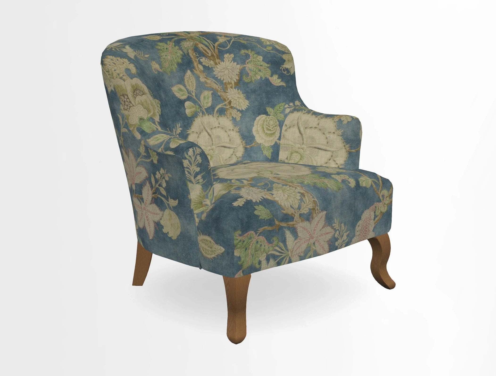 Grassington Chair in Floral Linen Lily Pad Vermillion