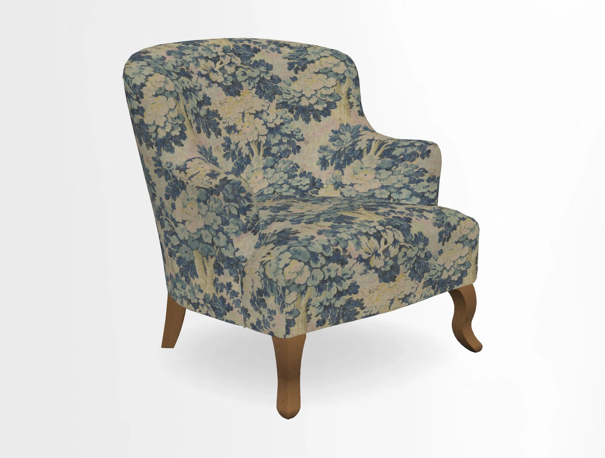 Grassington Chair in Floral Linen Lily Pad Vermillion