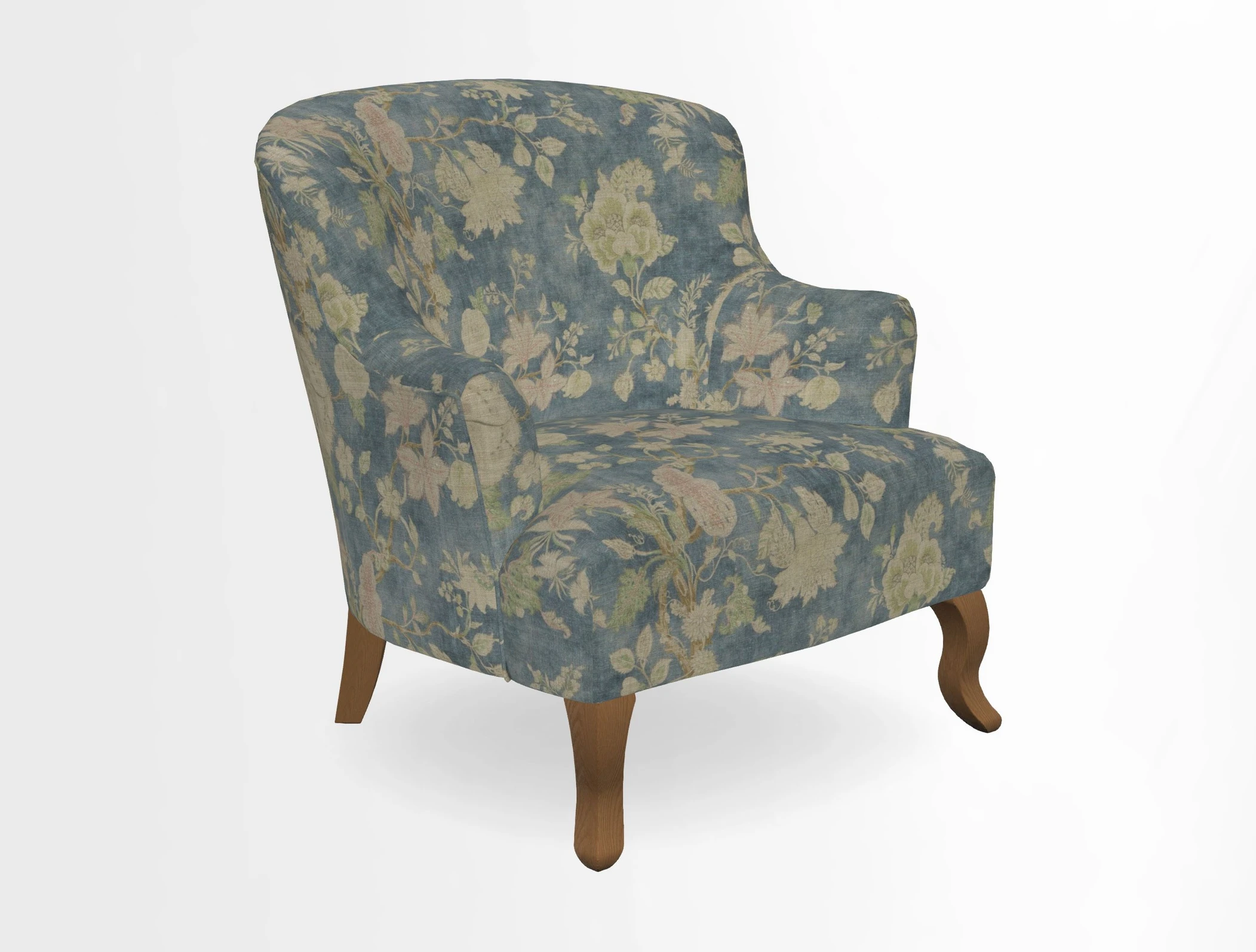 Grassington Chair in Floral Linen Lily Pad Vermillion