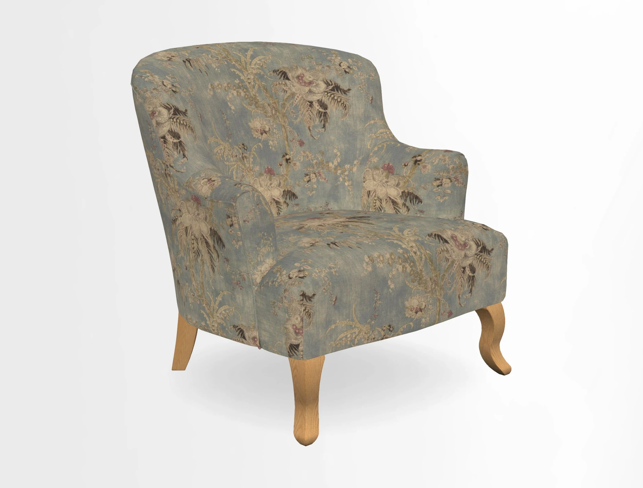 Grassington Chair in Floral Linen Lily Pad Vermillion