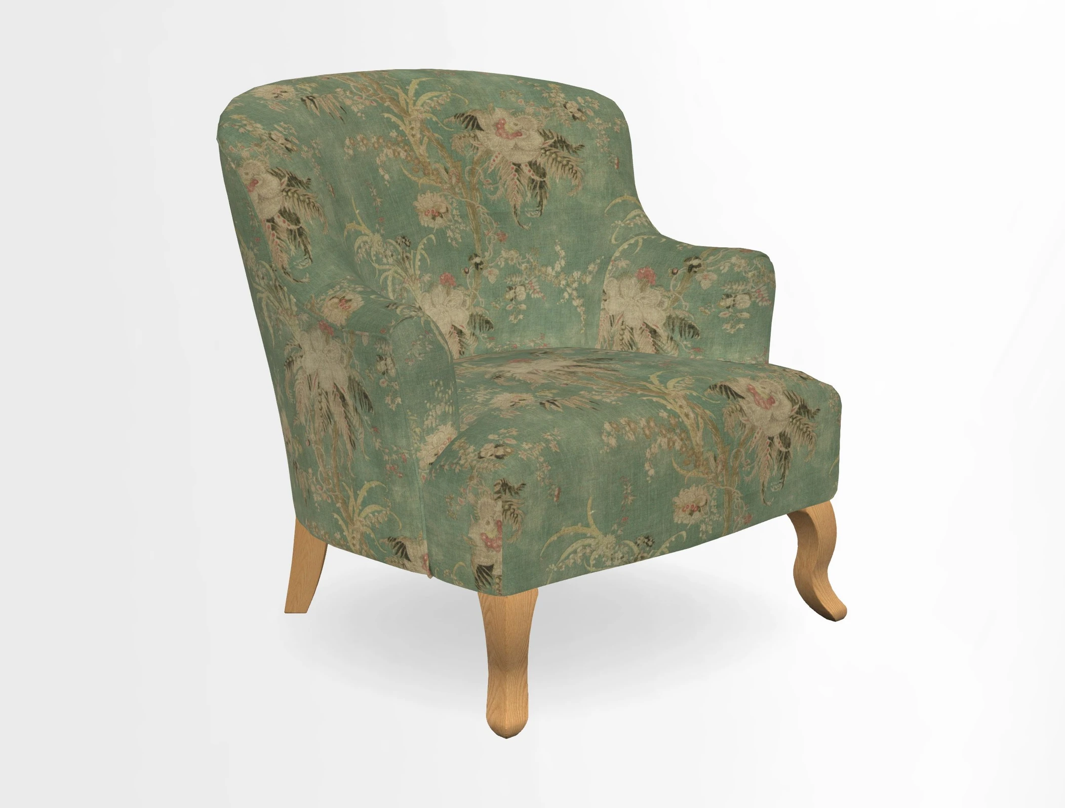 Grassington Chair in Floral Linen Lily Pad Vermillion