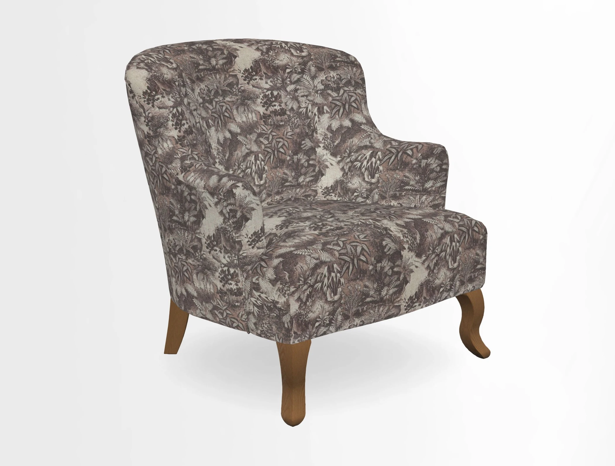 Grassington Chair in Floral Linen Lily Pad Vermillion