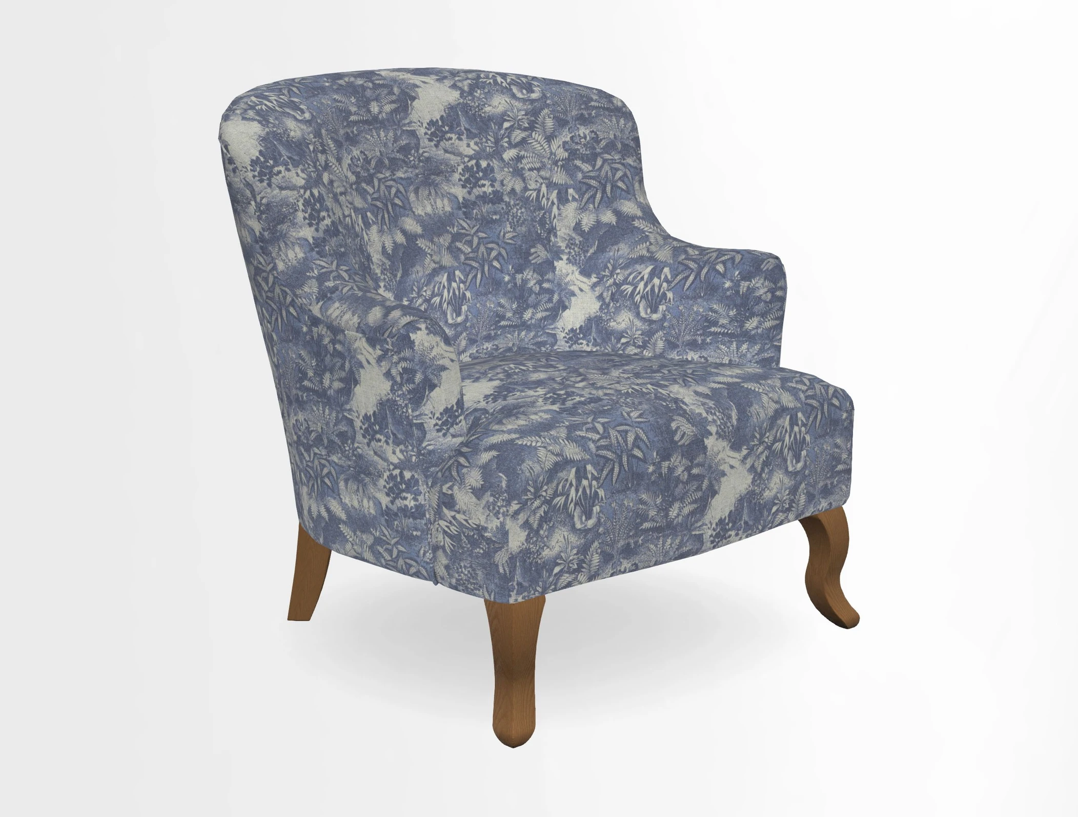 Grassington Chair in Floral Linen Lily Pad Vermillion