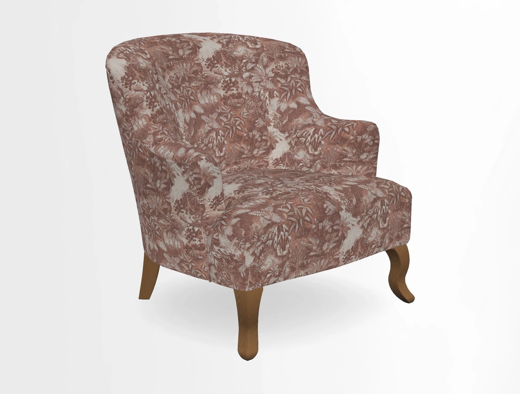 Grassington Chair in Floral Linen Lily Pad Vermillion