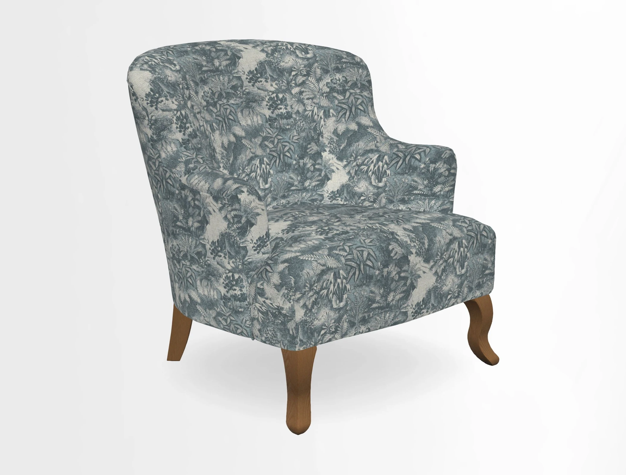 Grassington Chair in Floral Linen Lily Pad Vermillion