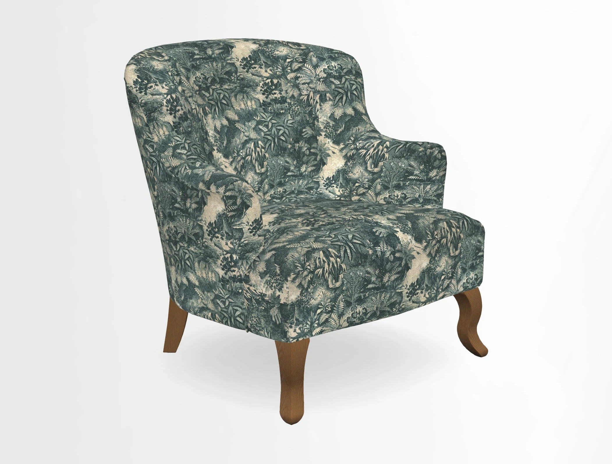 Grassington Chair in Floral Linen Lily Pad Vermillion