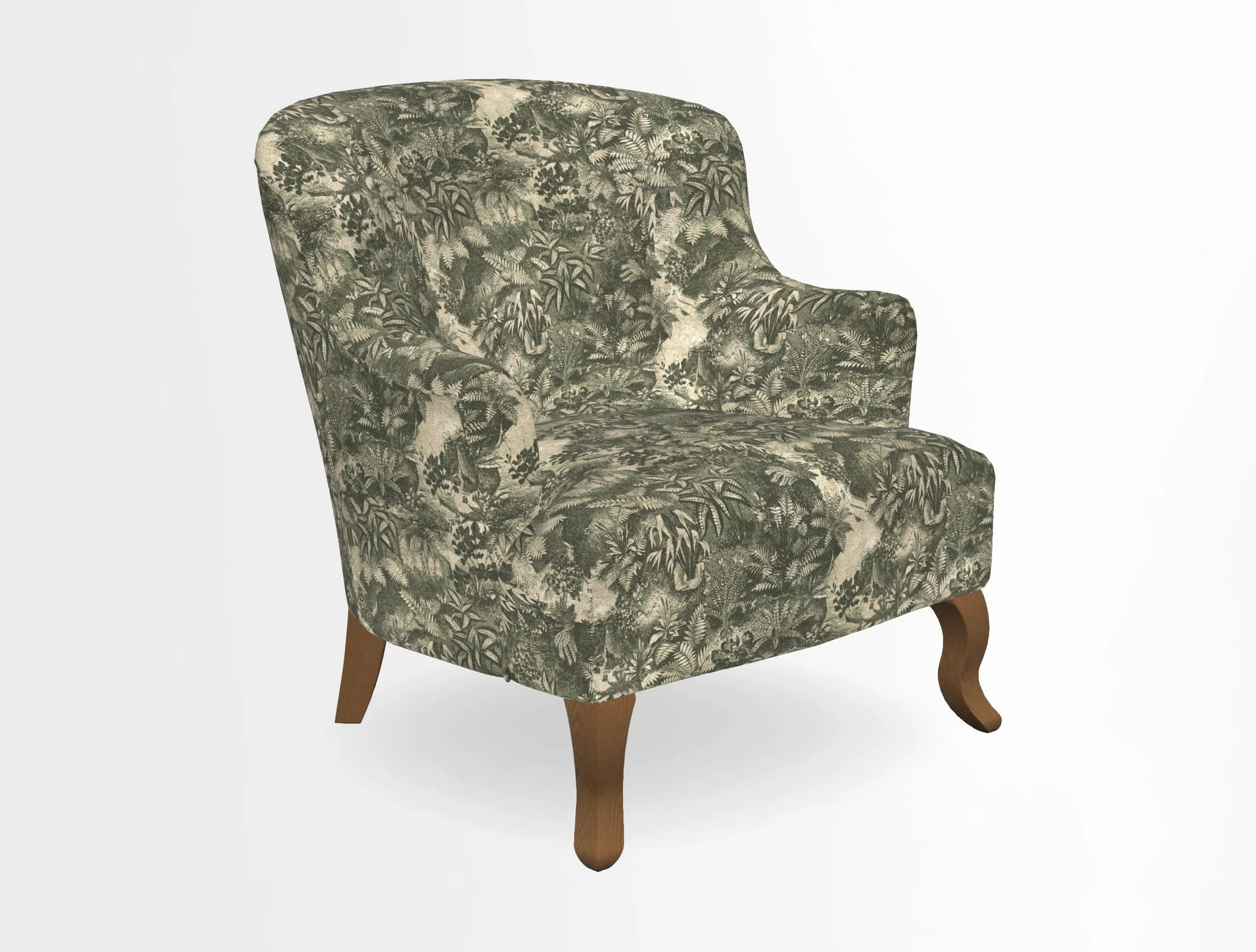Grassington Chair in Floral Linen Lily Pad Vermillion