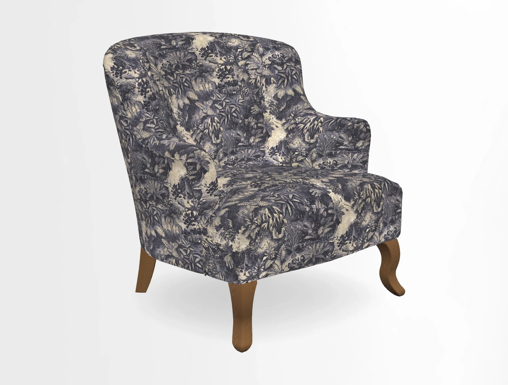 Grassington Chair in Floral Linen Lily Pad Vermillion