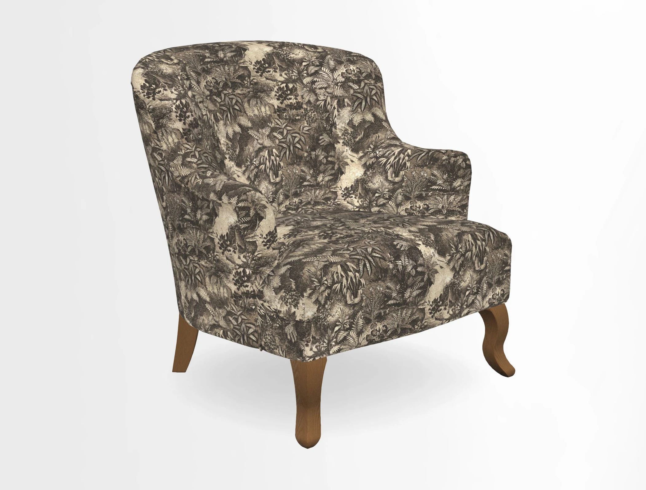 Grassington Chair in Floral Linen Lily Pad Vermillion