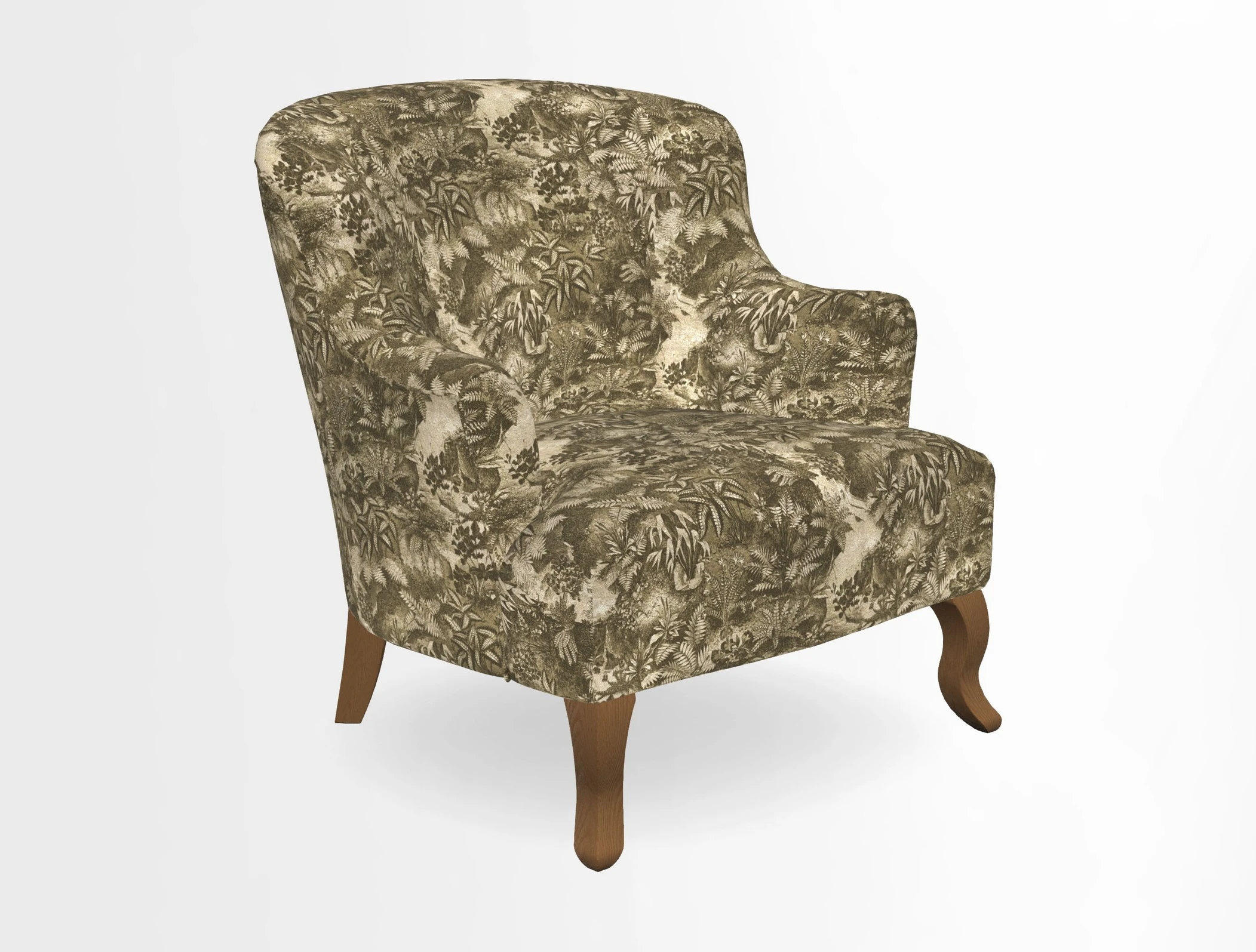 Grassington Chair in Floral Linen Lily Pad Vermillion