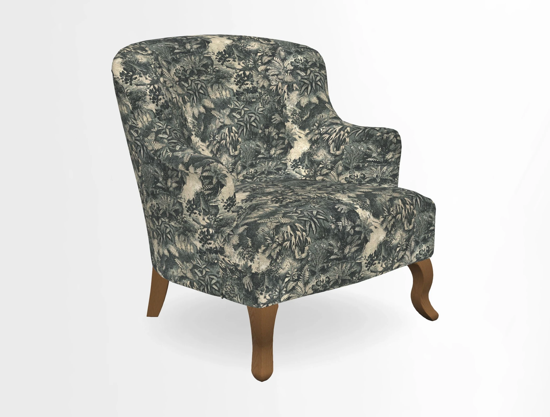 Grassington Chair in Floral Linen Lily Pad Vermillion