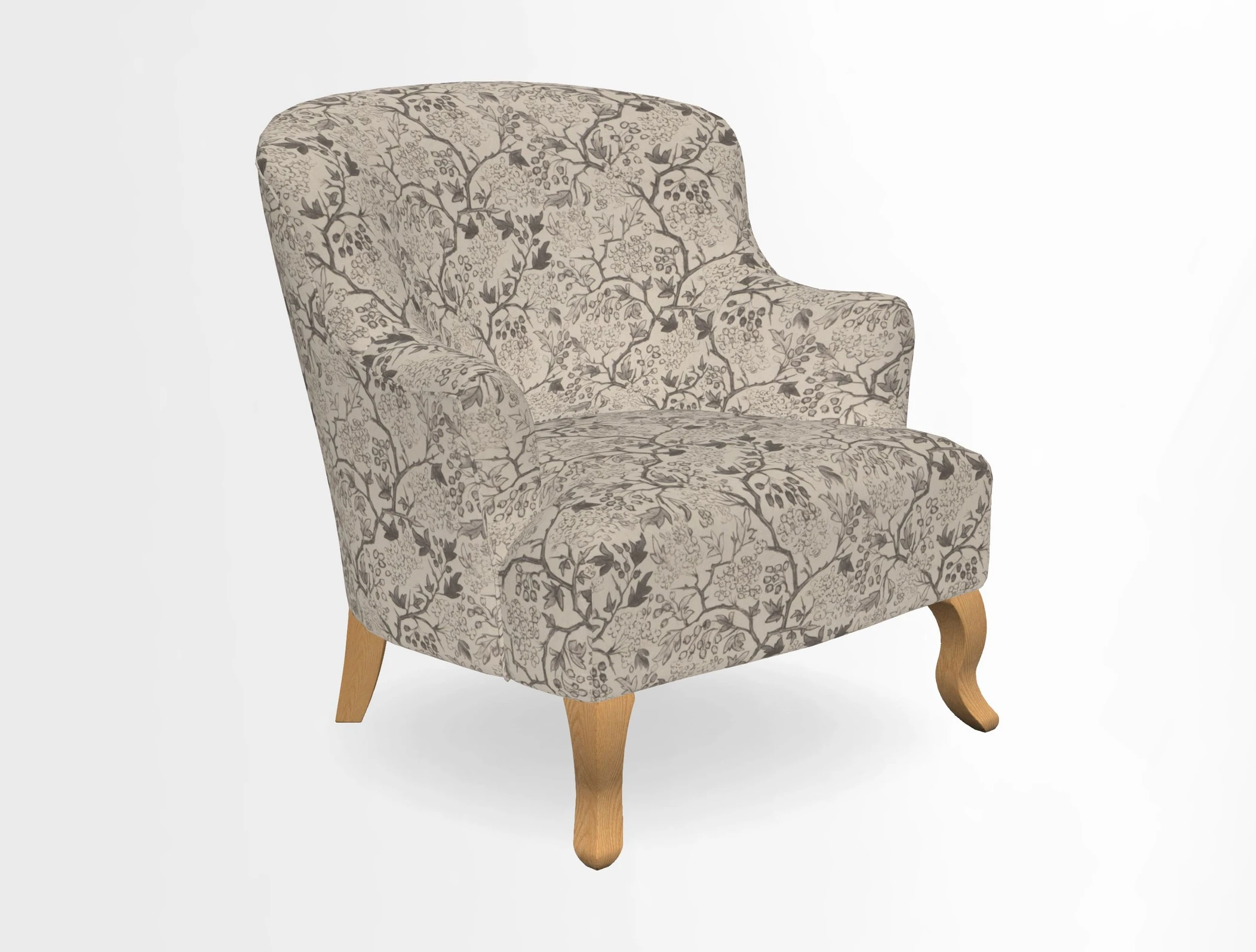 Grassington Chair in Floral Linen Lily Pad Vermillion