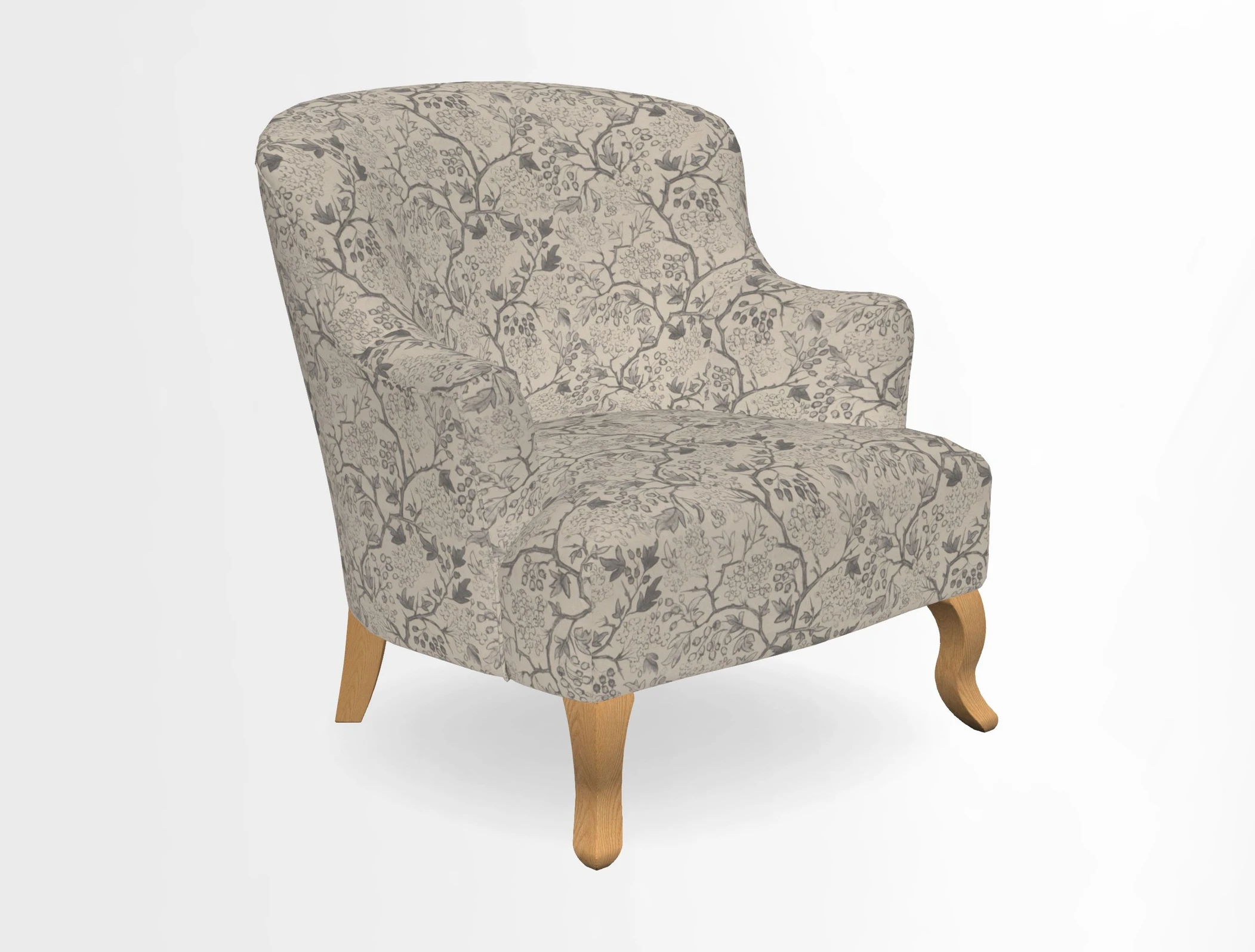 Grassington Chair in Floral Linen Lily Pad Vermillion