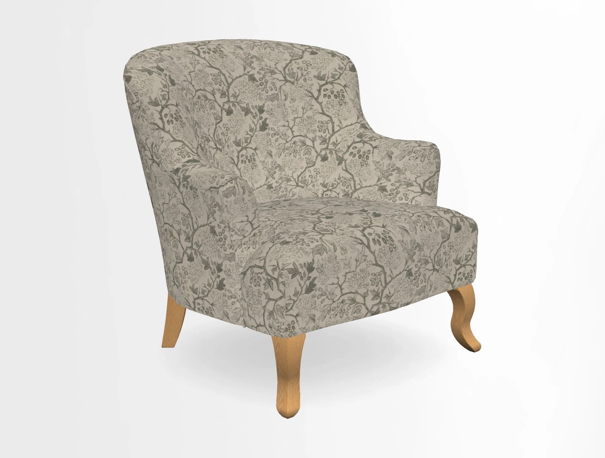 Grassington Chair in Floral Linen Lily Pad Vermillion