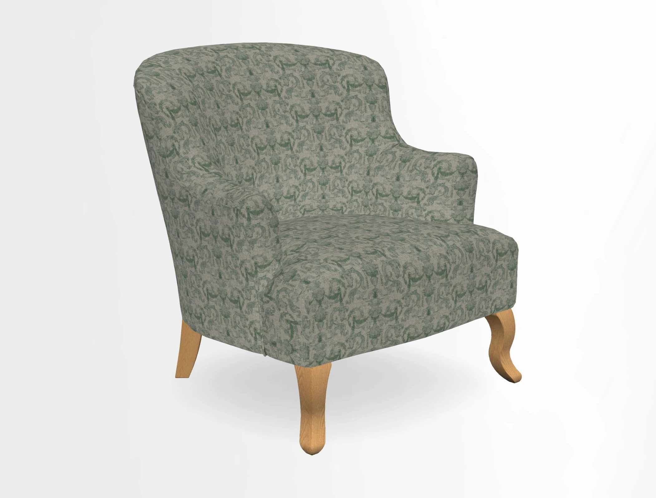 Grassington Chair in Floral Linen Lily Pad Vermillion