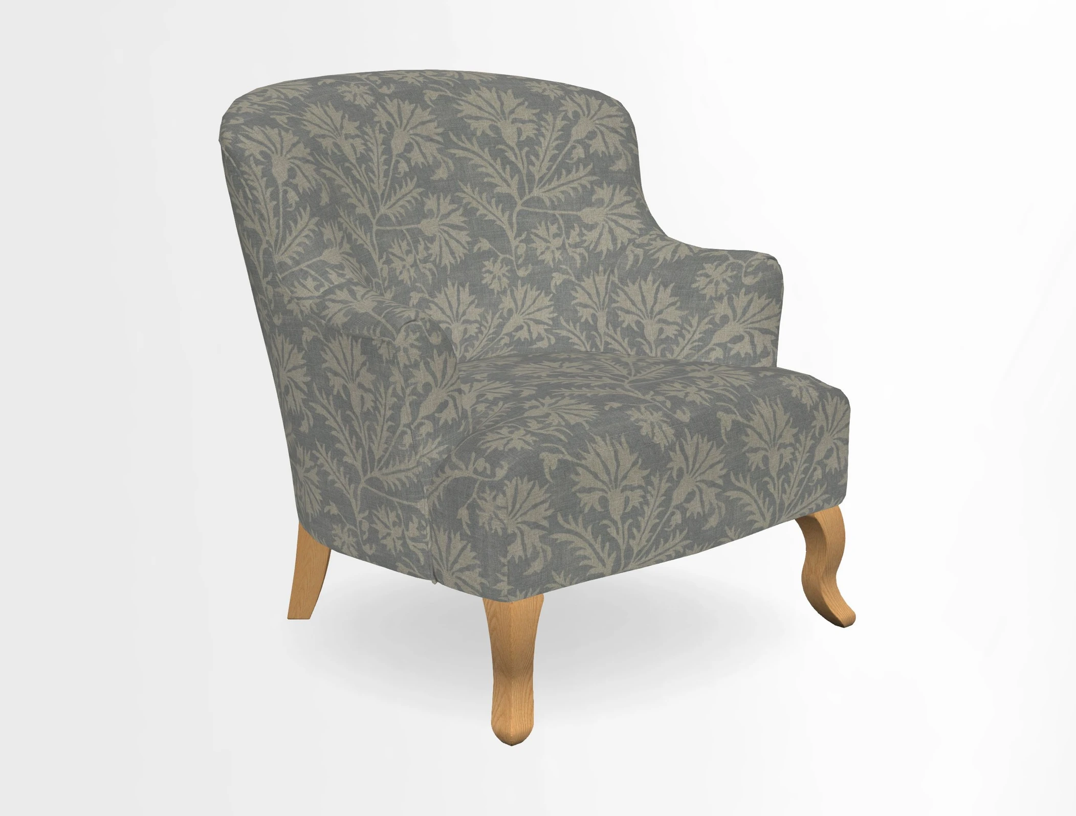 Grassington Chair in Floral Linen Lily Pad Vermillion