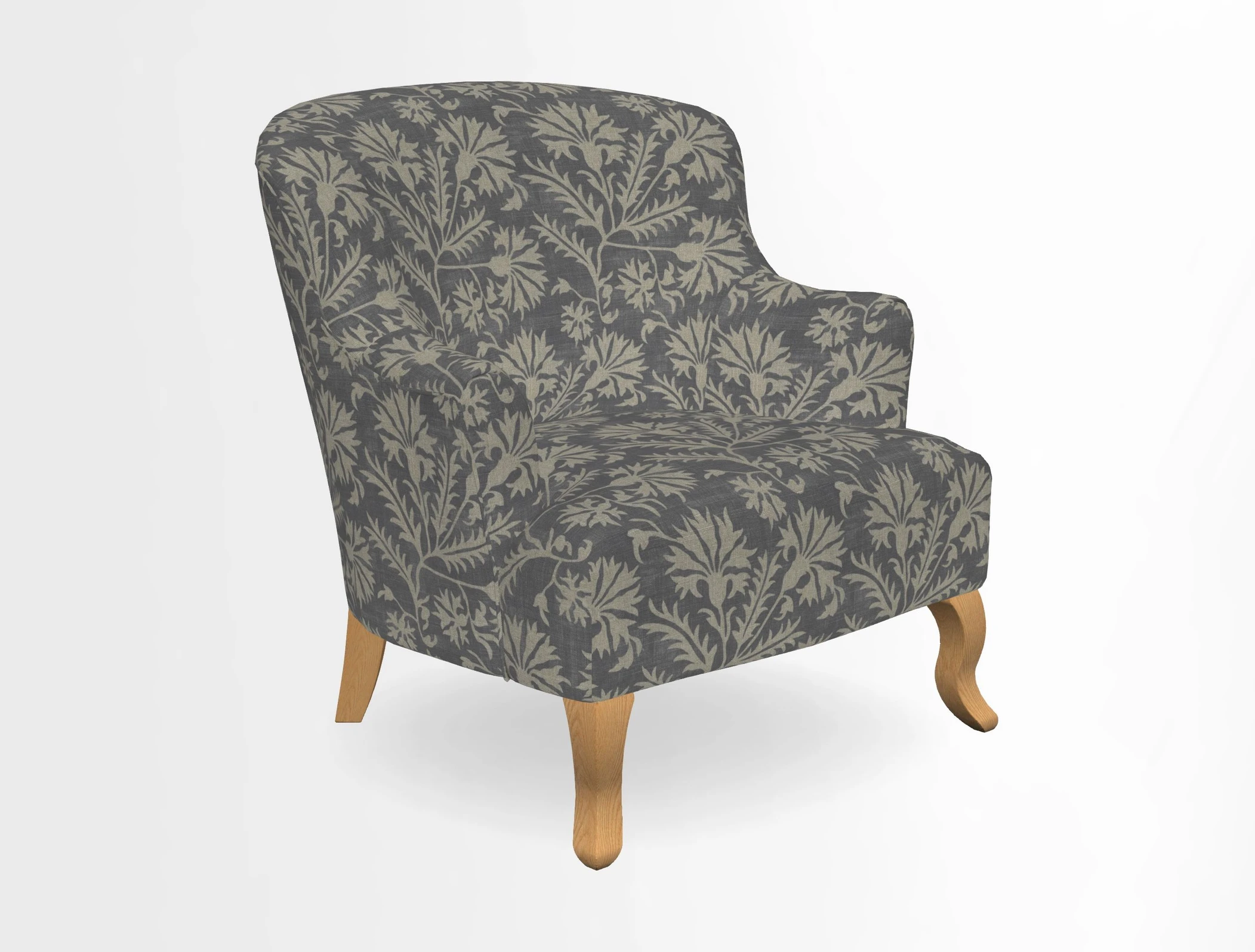 Grassington Chair in Floral Linen Lily Pad Vermillion